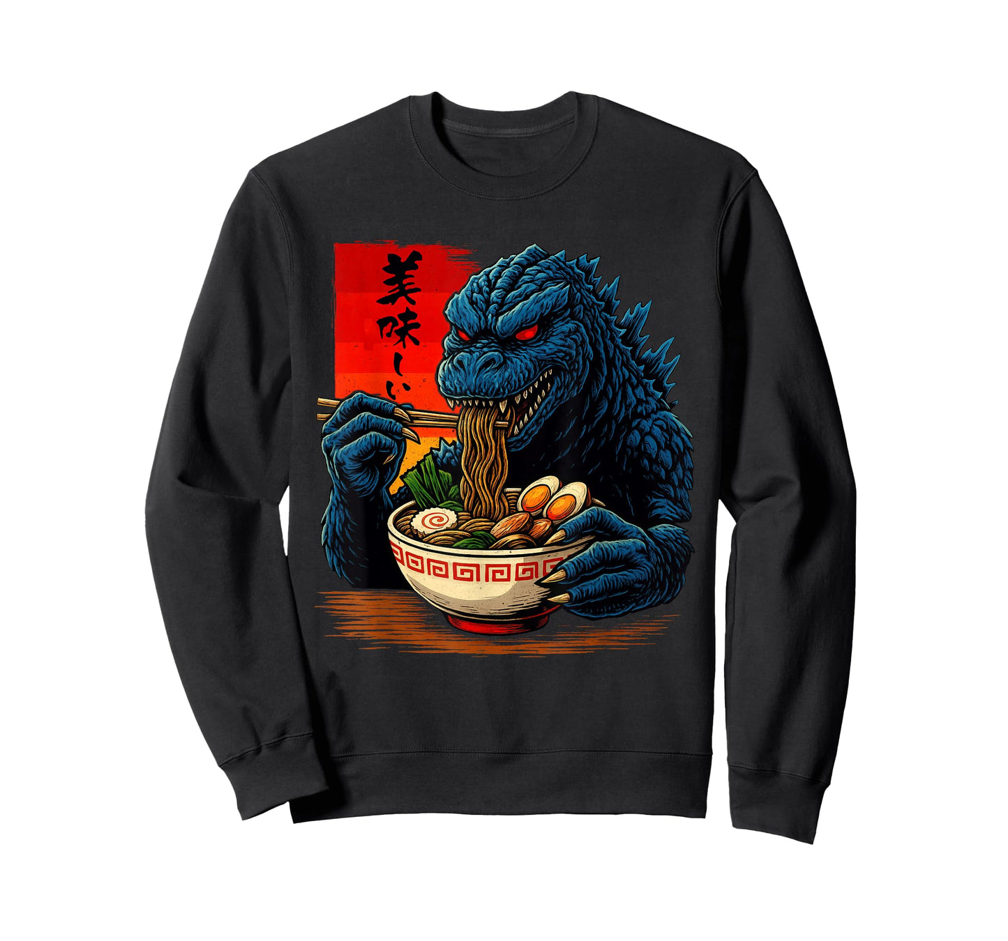 Funny Kaiju Eating Ramen Japanese Monster Lover Birthday Boy T-Shirt