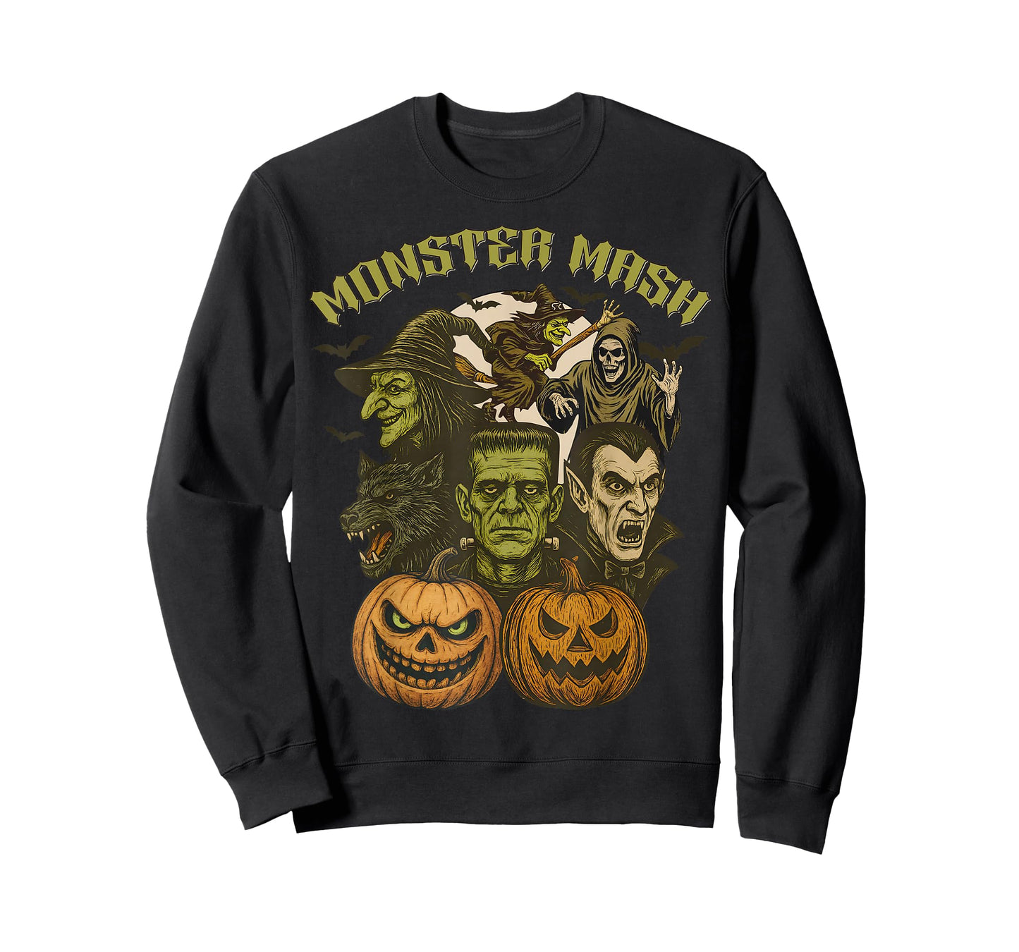 Monster Mash Retro Halloween Funny Monster Spooky Womens Men T-Shirt