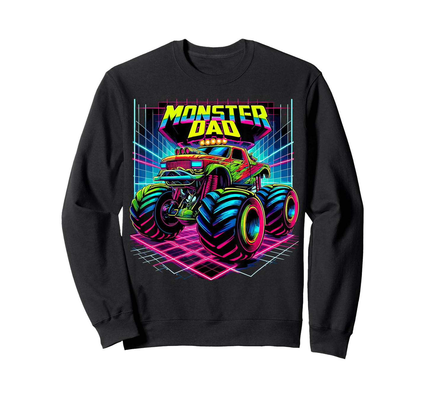 Monster Truck Dad Birthday Party Retro Monster Trucks T-Shirt