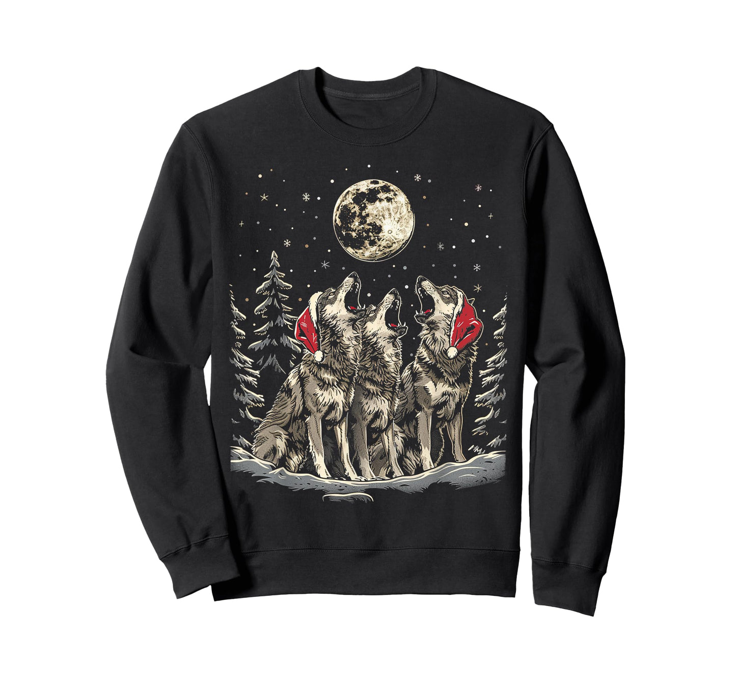 Wolf - Funny Merry Christmas Santa Matching Family Holiday T-Shirt