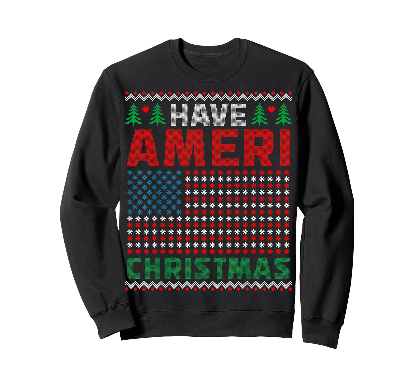 Have Ameri Christmas American Flag USA Shirt Ugly Sweater T-Shirt
