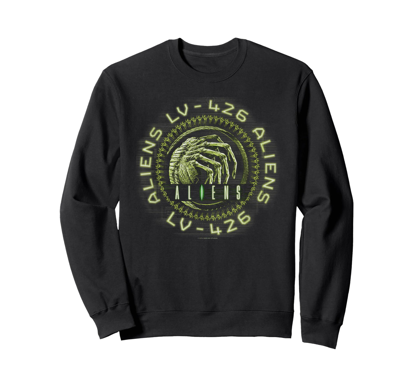 Aliens Lv-Fourtwentysix Facehugger Neon Big Chest Text Logo T-Shirt
