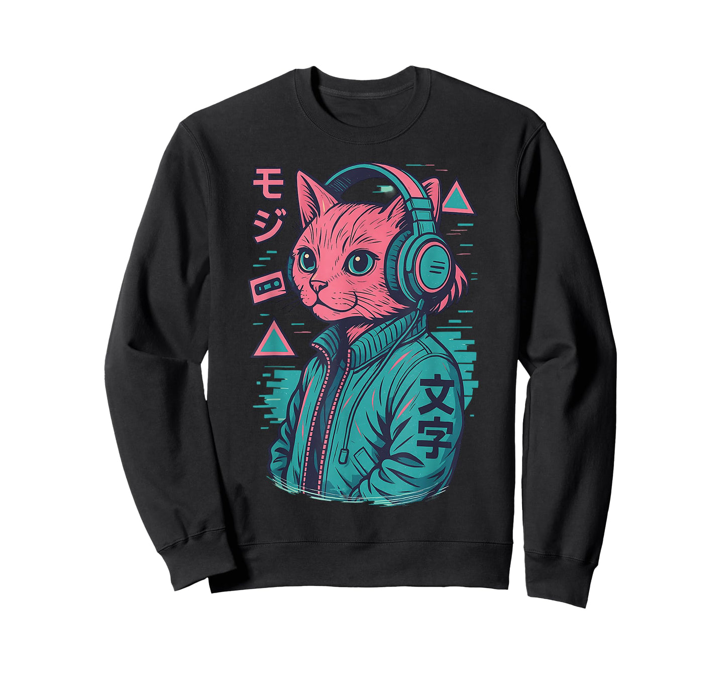 Vaporwave Cat Japanese Art Anime Manga Ukiyo-e Graphic T-Shirt