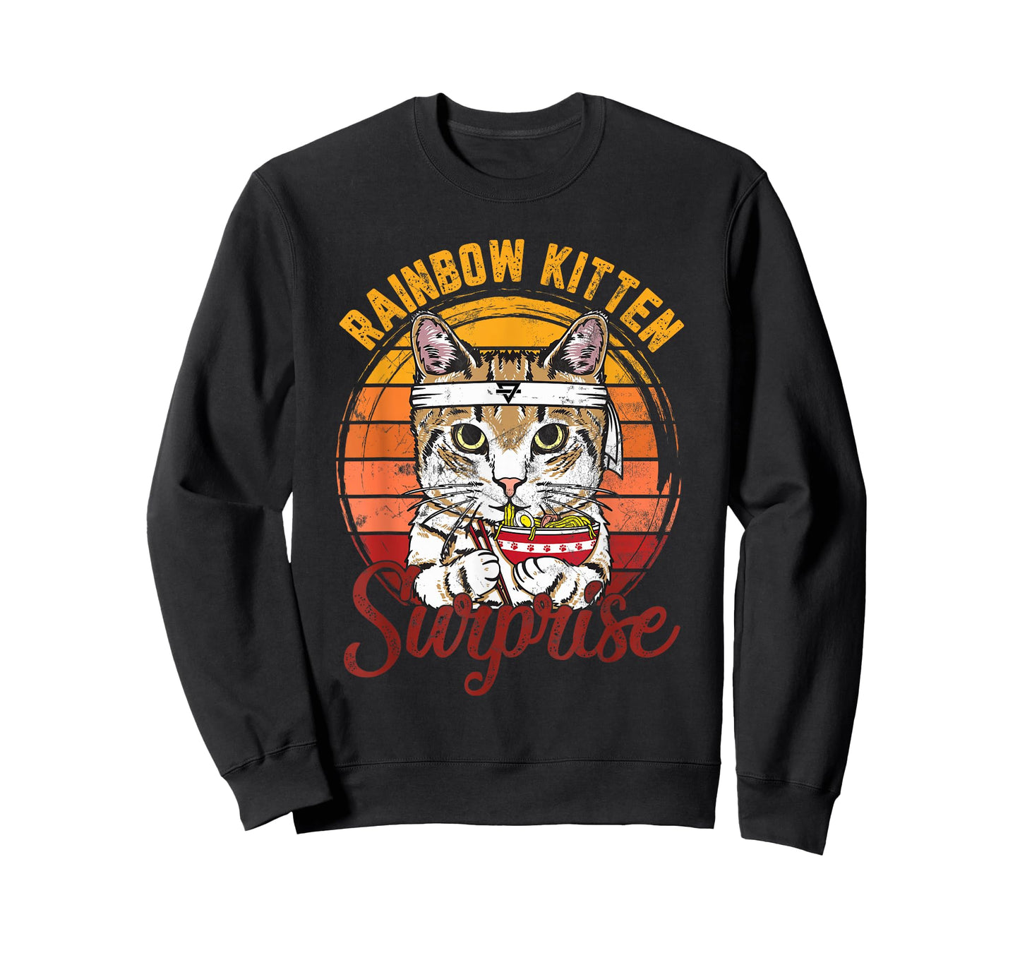 Animals Vintage Cats Rainbow Cat Kitten Surprise & Ramen T-Shirt