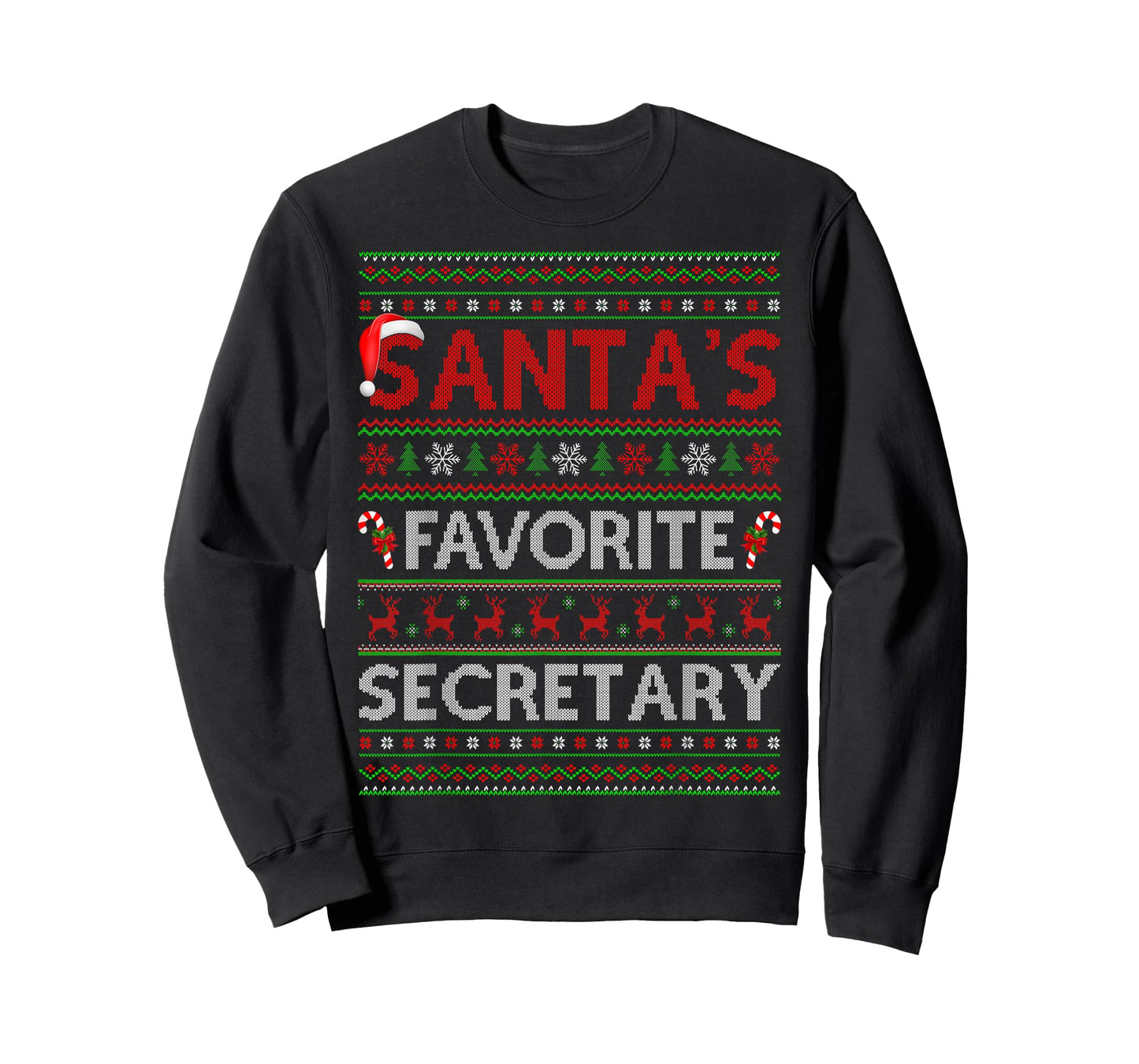 Santa Favorite Secretary Ugly Christmas Sweaters Funny Xmas T-Shirt