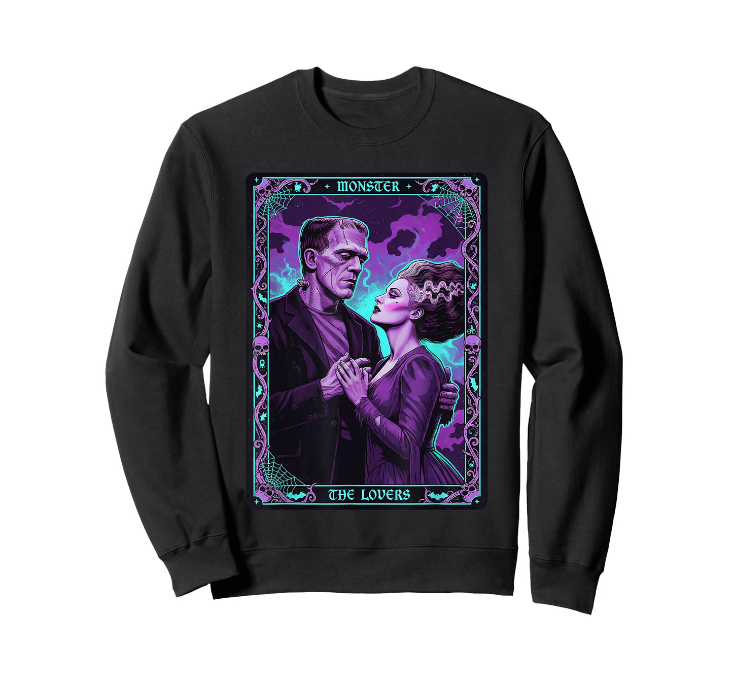 Monster Frankenstein Bride The Lovers Tarot Card Halloween T-Shirt