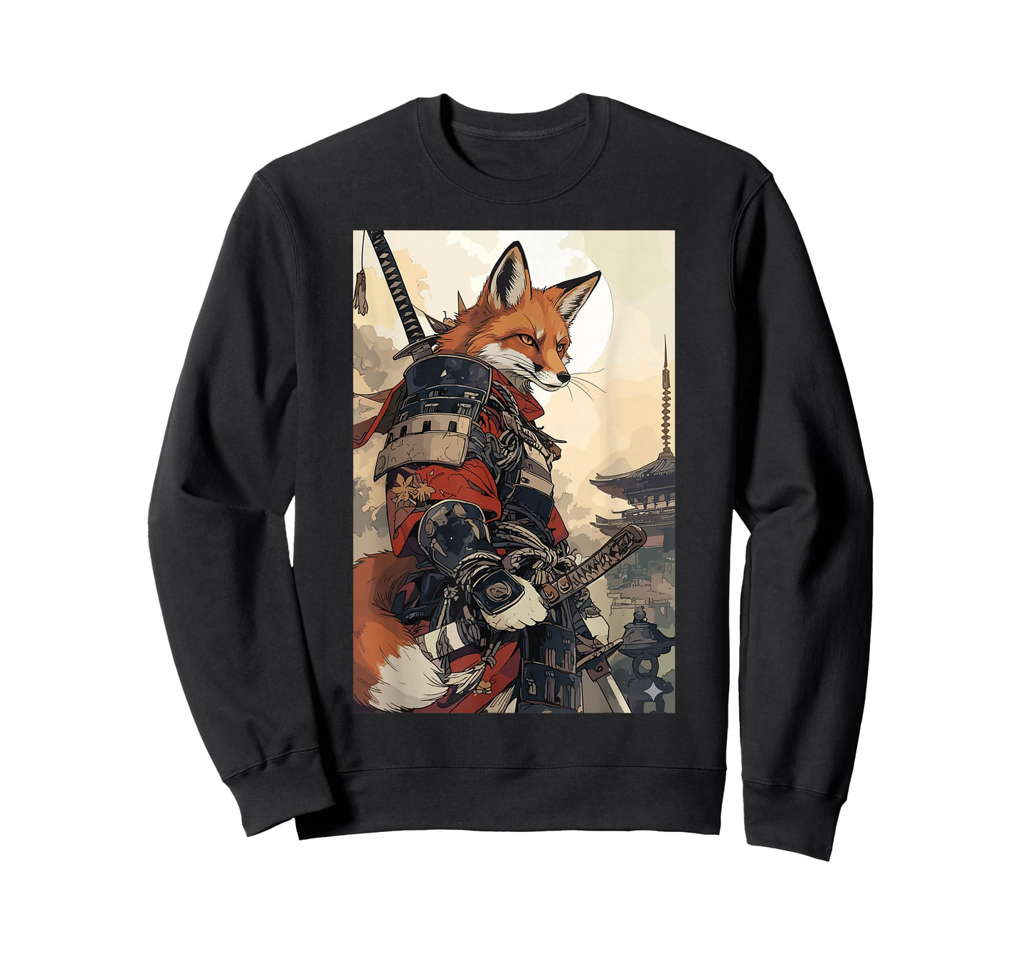 Samurai Fox Shirts for Women Men Vintage Graphic Japanese T-Shirt