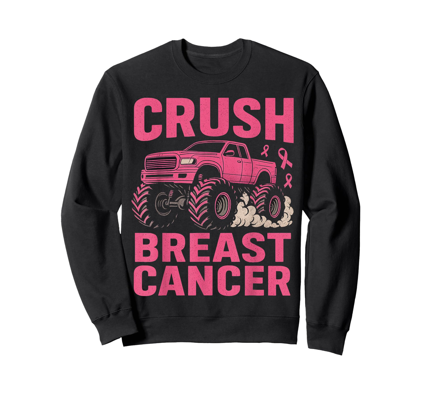 Crush Breast Cancer Awareness Monster Truck Toddler Boy Kid T-Shirt
