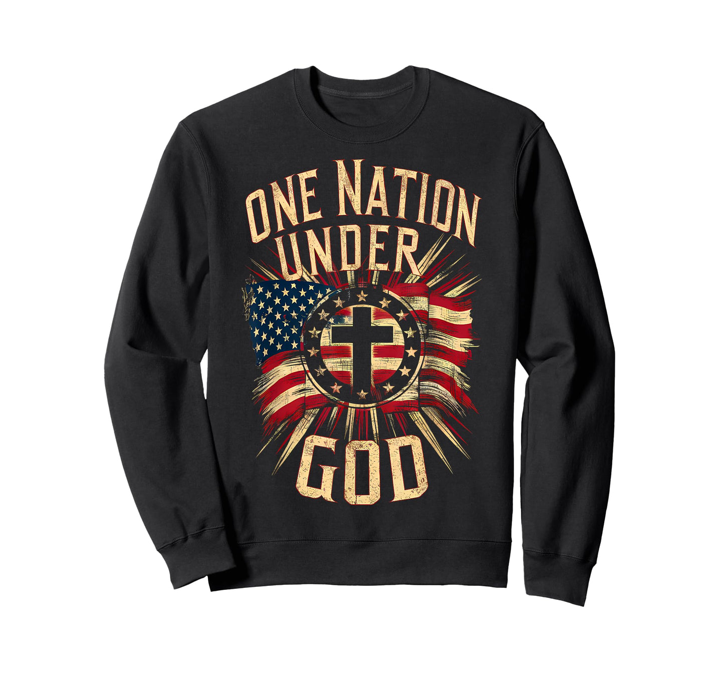 One Nation Under God Christian Patriotic American Flag T-Shirt
