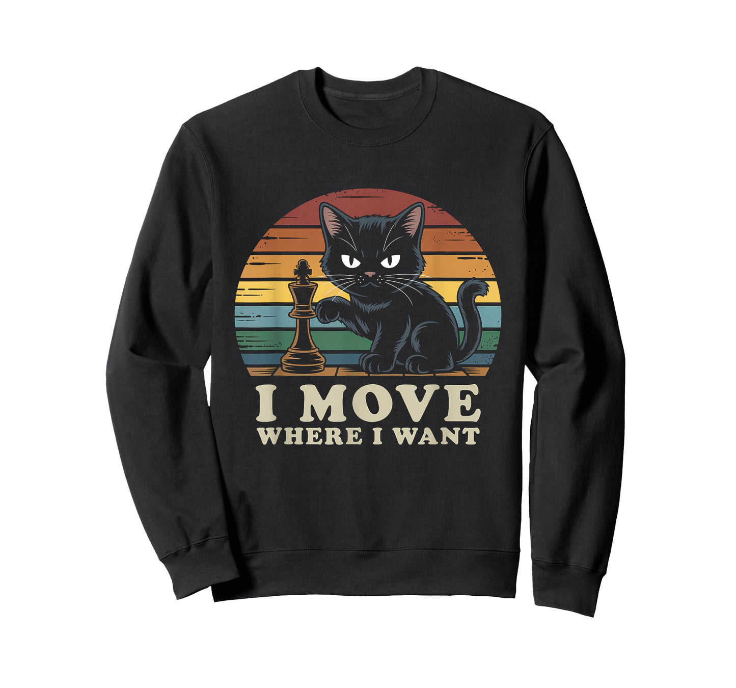 Funny Chess Cat, I Move Where I Want, Game Lovers, Pet Fans T-Shirt