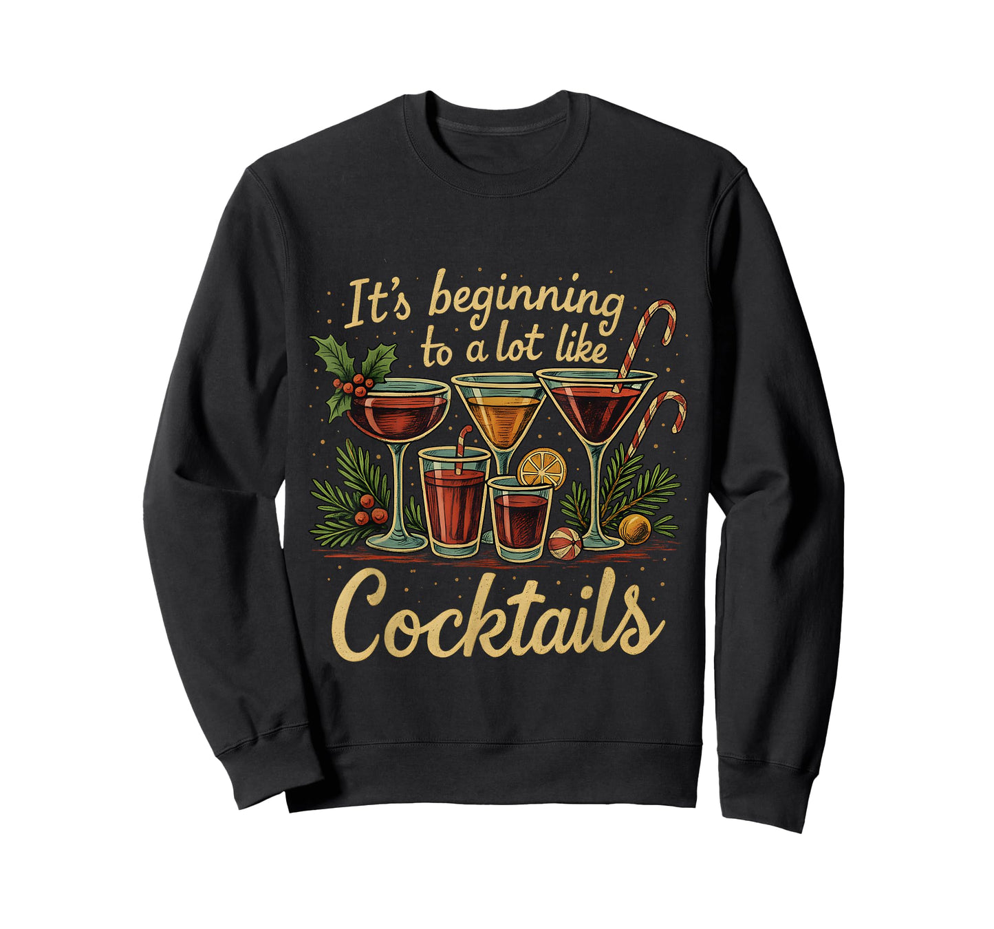 Holiday Cocktails Funny Christmas Drink Lover T-Shirt