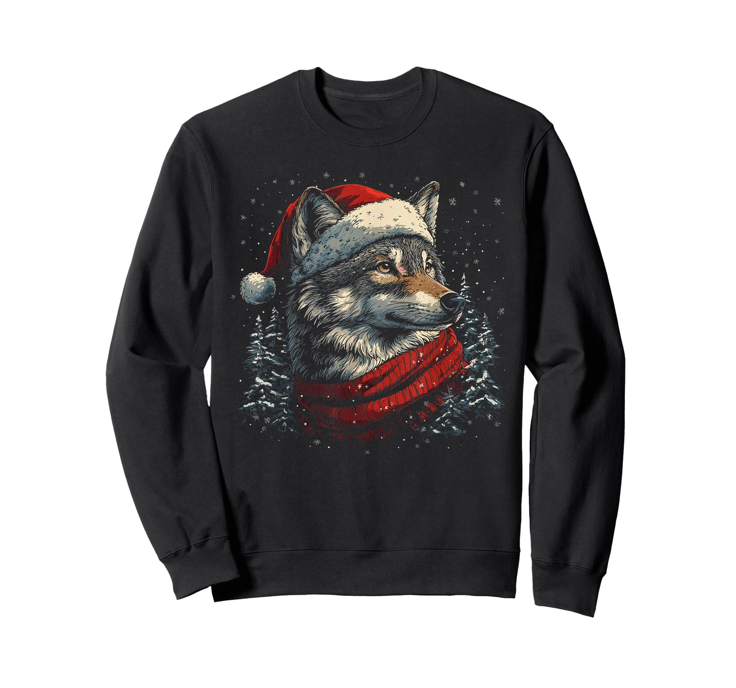 Wolf Reindeer Christmas Pajama Funny Wolves Xmas T-Shirt