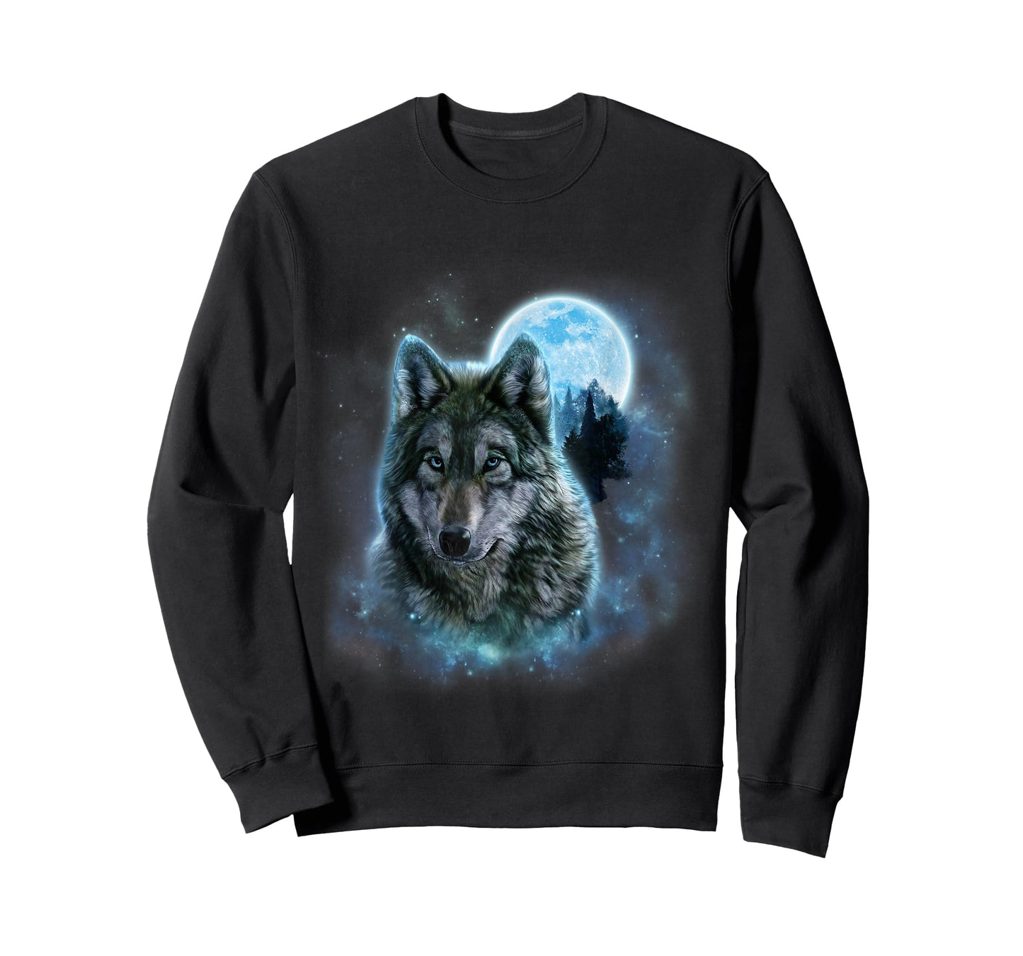 Grey Wolf Hunting Ground, Icy Moon, Forest, Galaxy T-Shirt