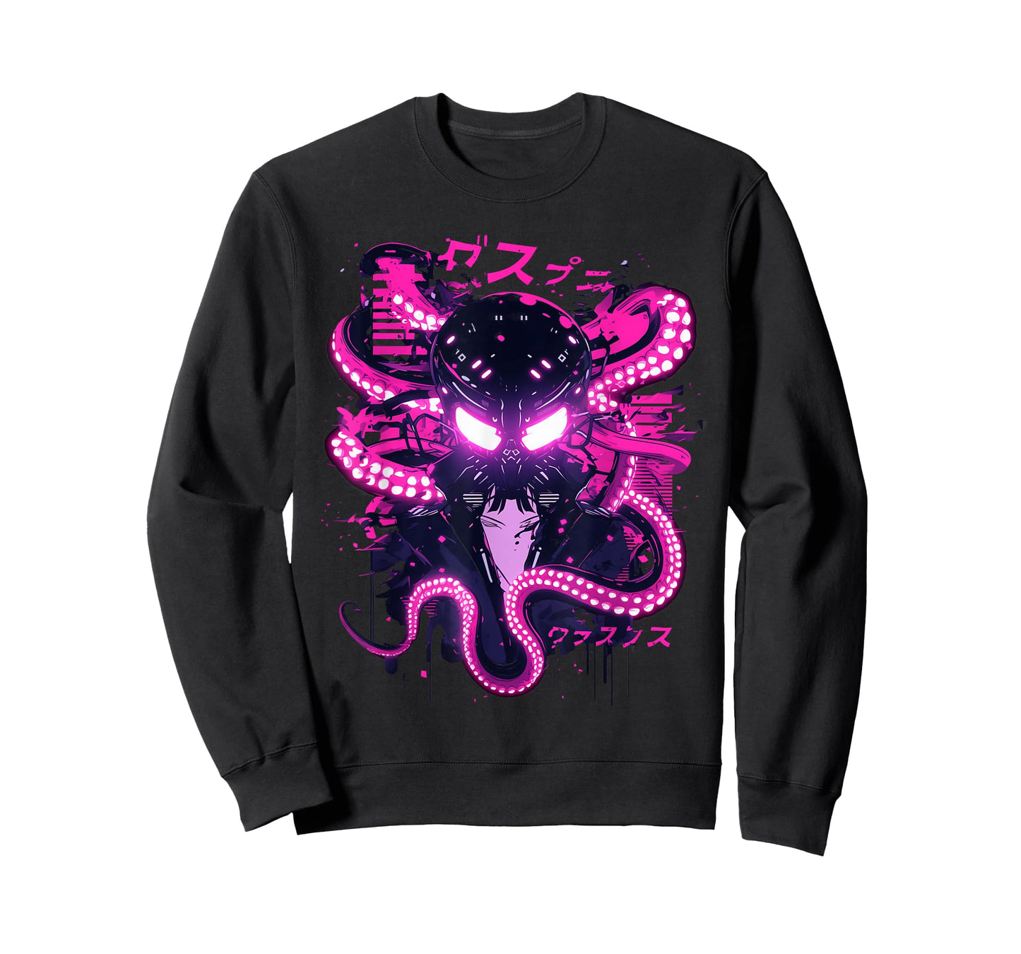 Cyberpunk Octopus Weirdcore Gothic Occult Anime Dark Horror T-Shirt