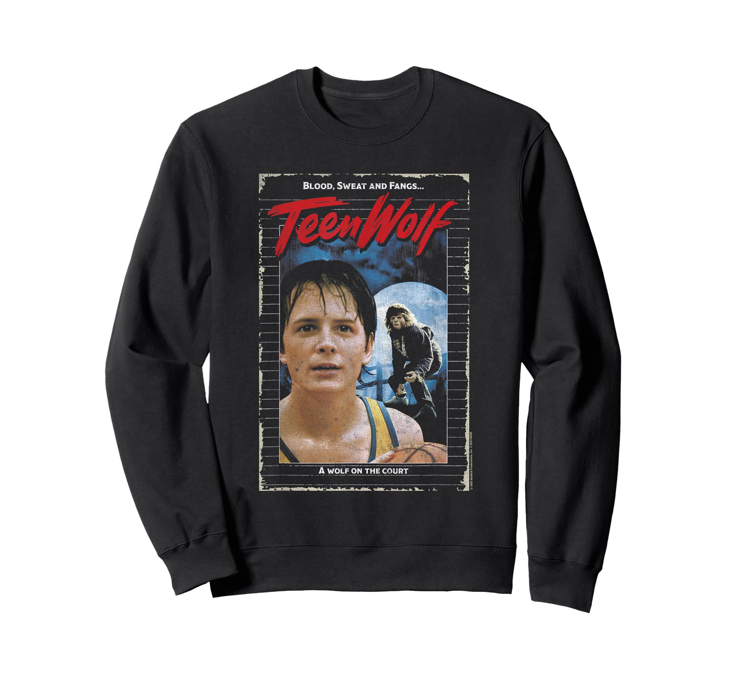 Teen Wolf Vintage Distressed Wolf On The Court Movie Poster T-Shirt