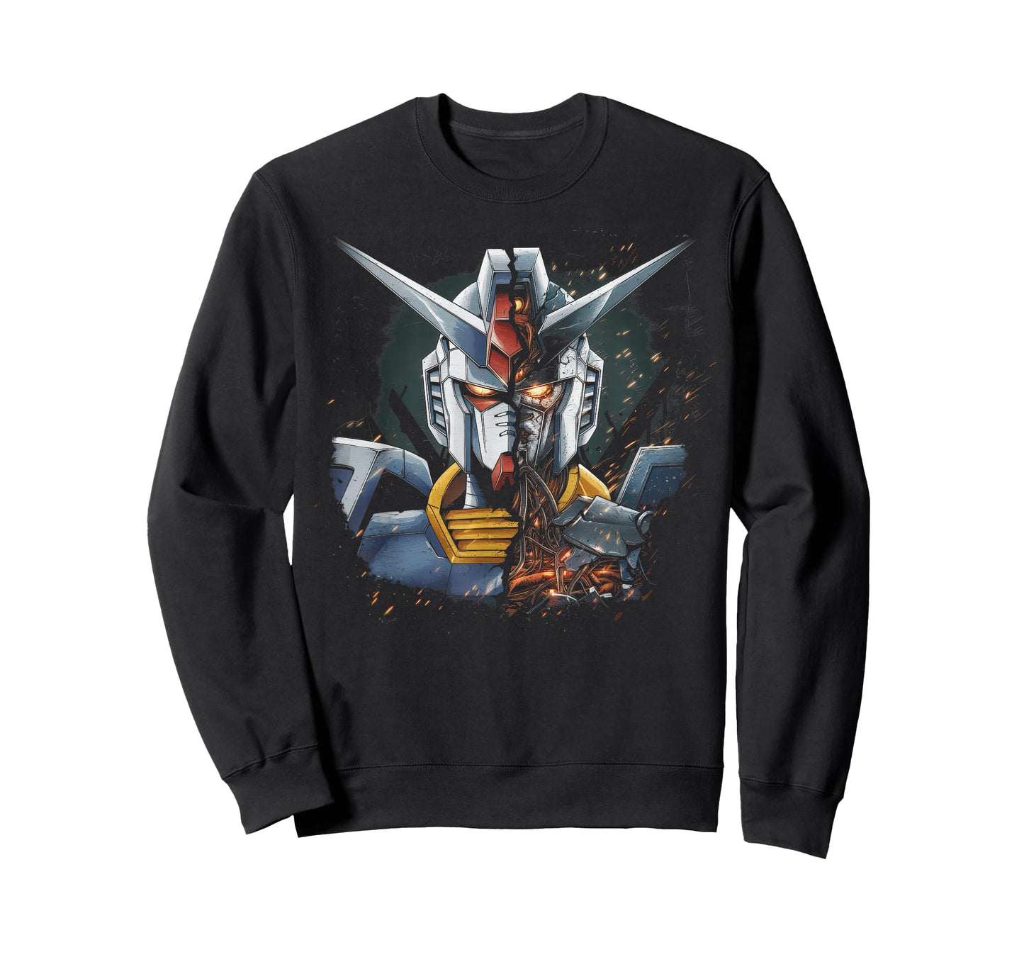 Mecha Tshirt Japanese Mecha Robot Head Anime Art Ukiyo-E T-Shirt