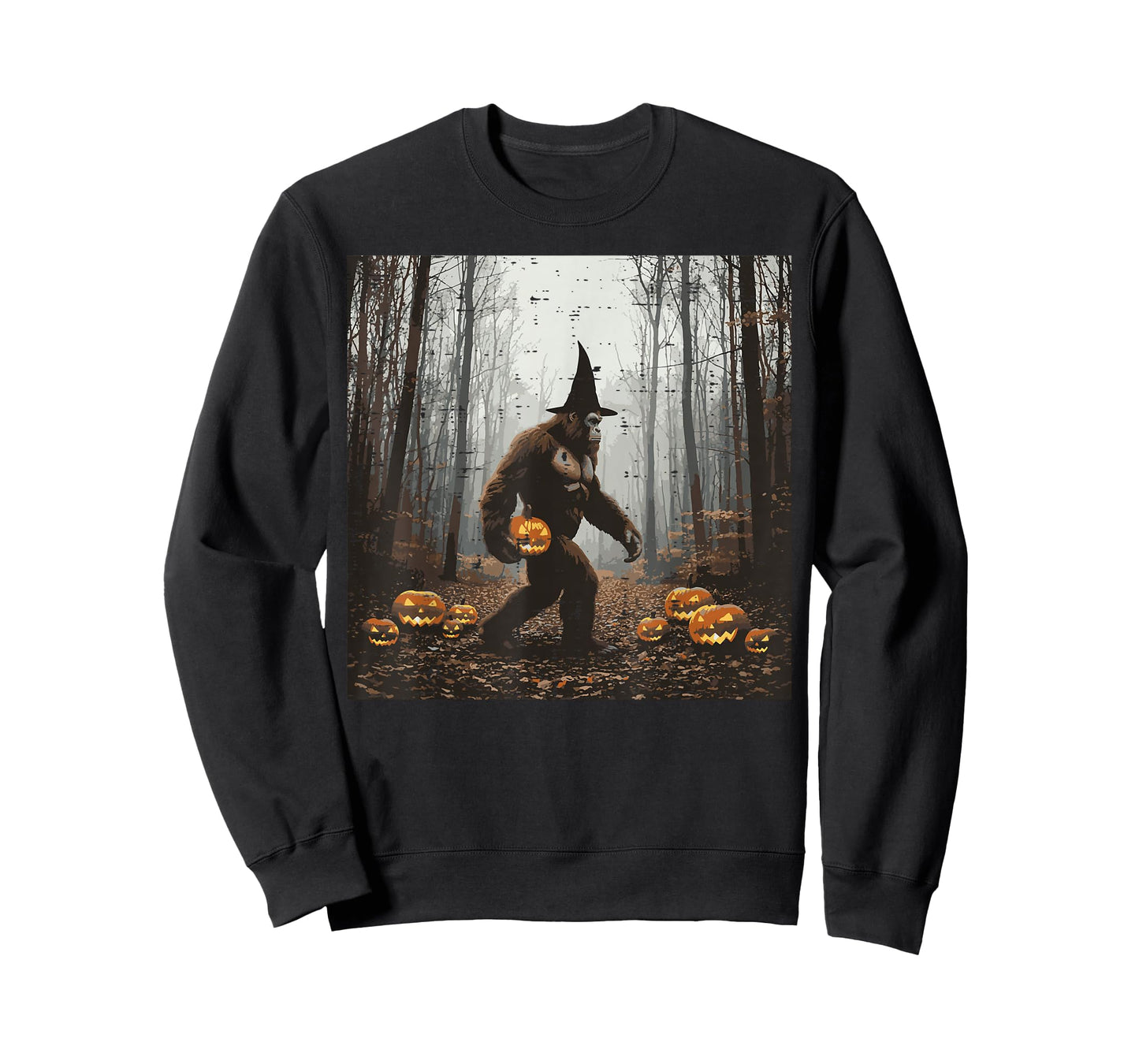 Halloween Bigfoot Forest Pumpkin Sasquatch Costume Men Women T-Shirt