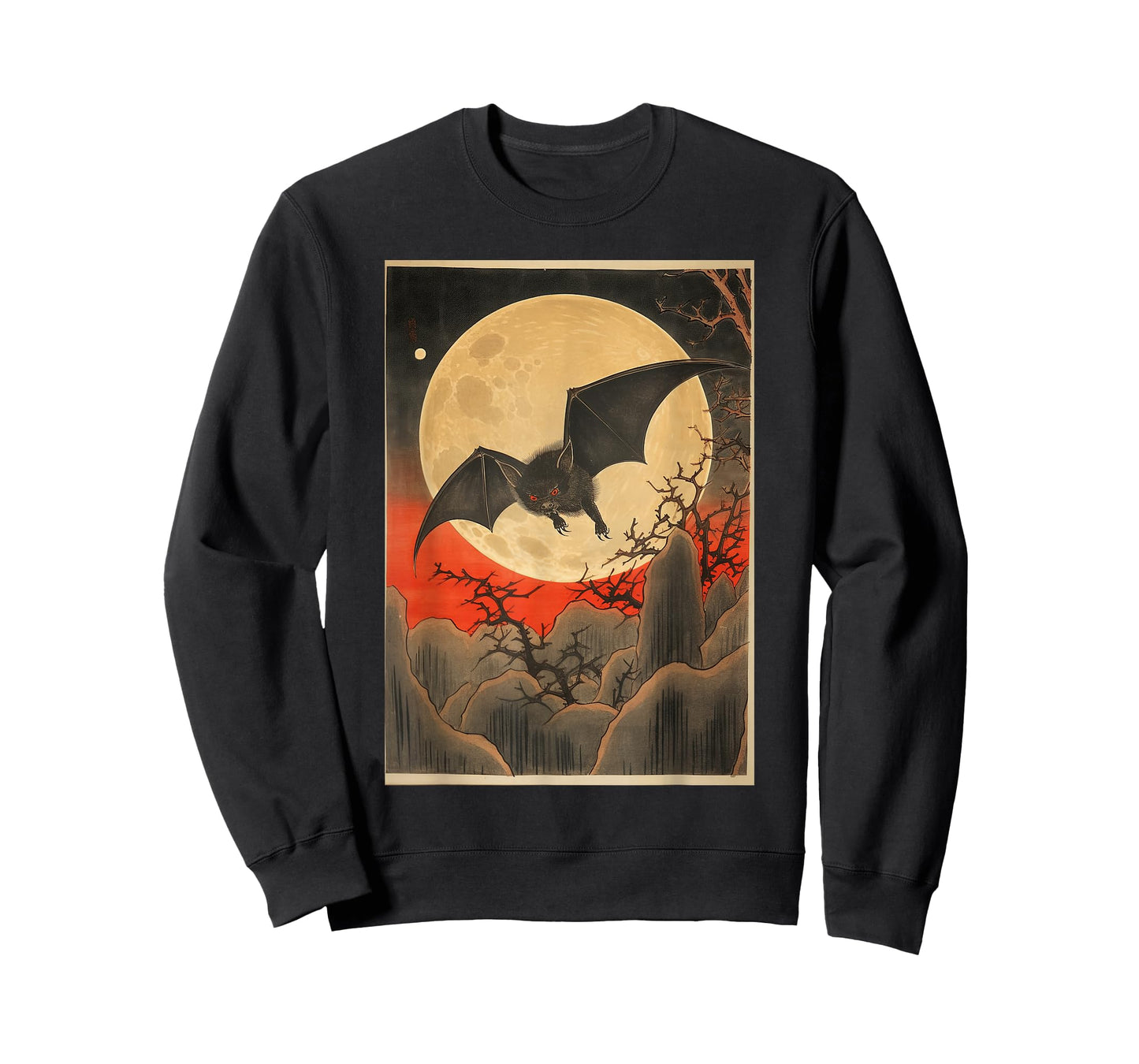 Japanese Woodblock Art 1905 Bat in Moon Meiji Era T-Shirt