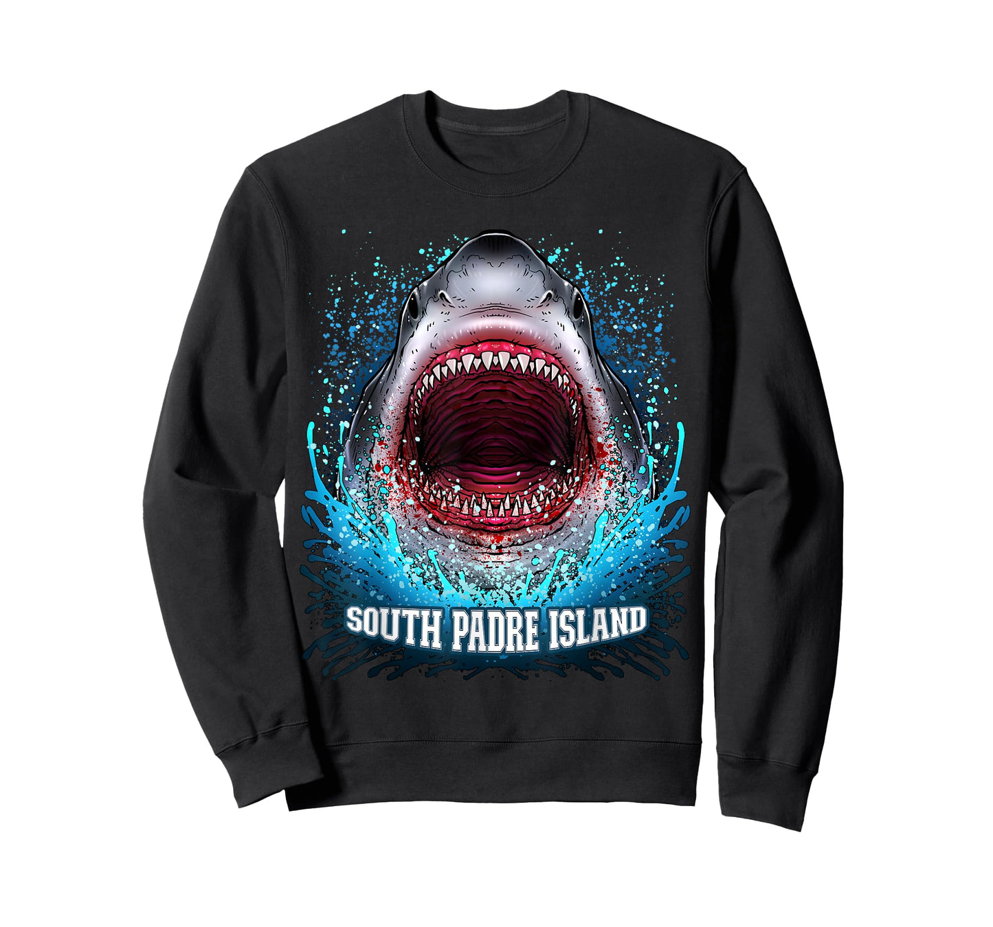 South Padre Island Texas Vacation Great White Shark Beach T-Shirt
