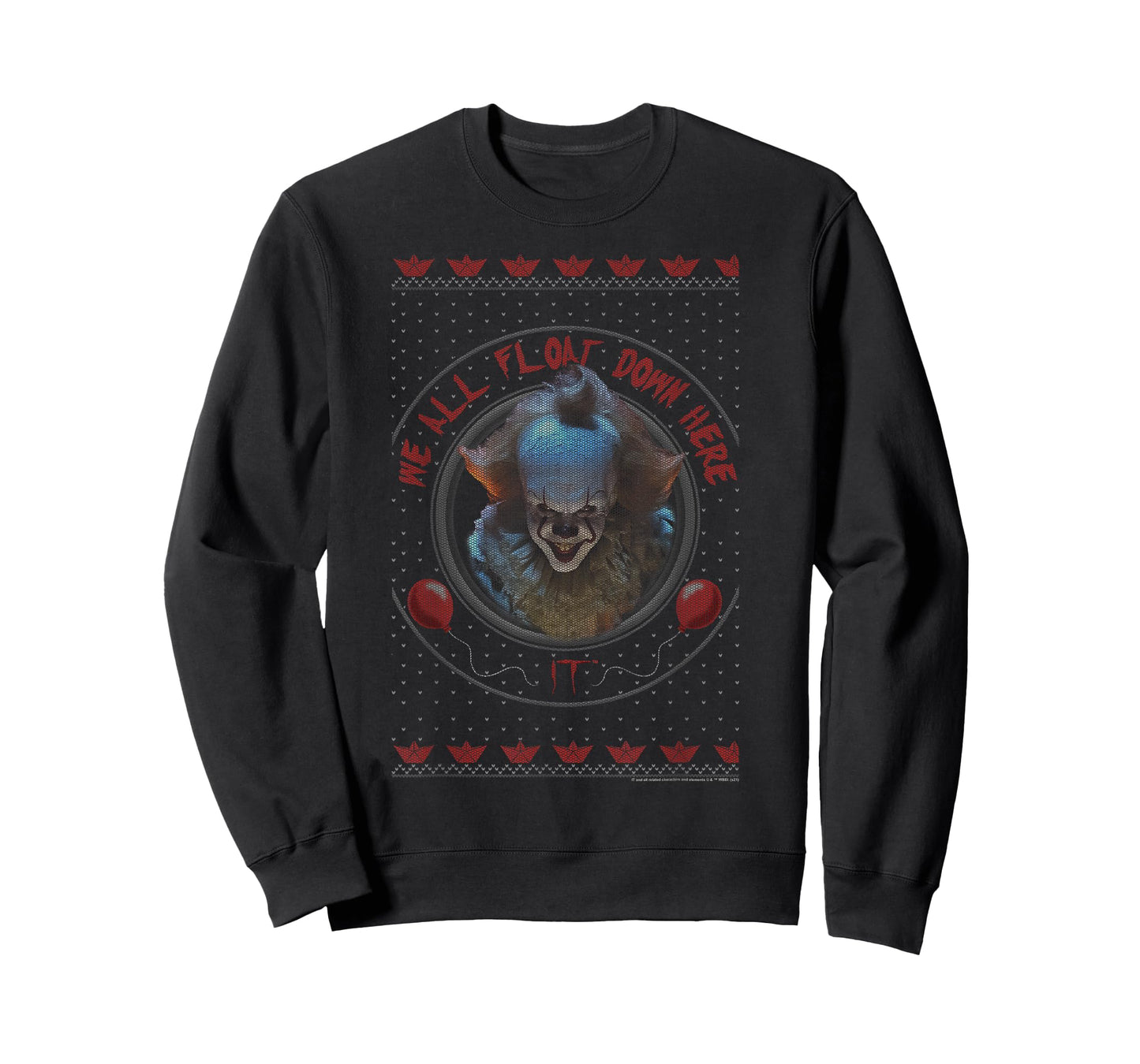 IT Pennywise Holiday Sweater Pattern Logo T-Shirt