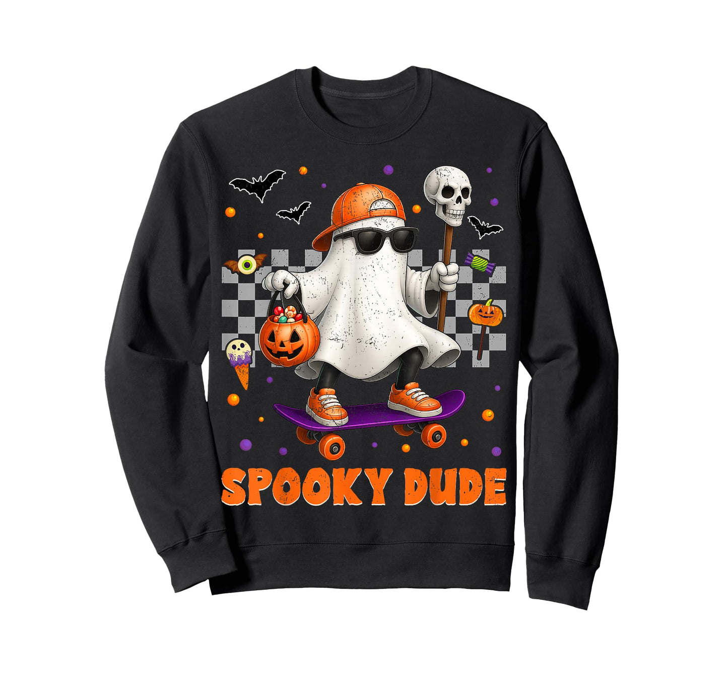 Spooky Dude Boo Ghost Halloween For Boys Kids Toddlers T-Shirt