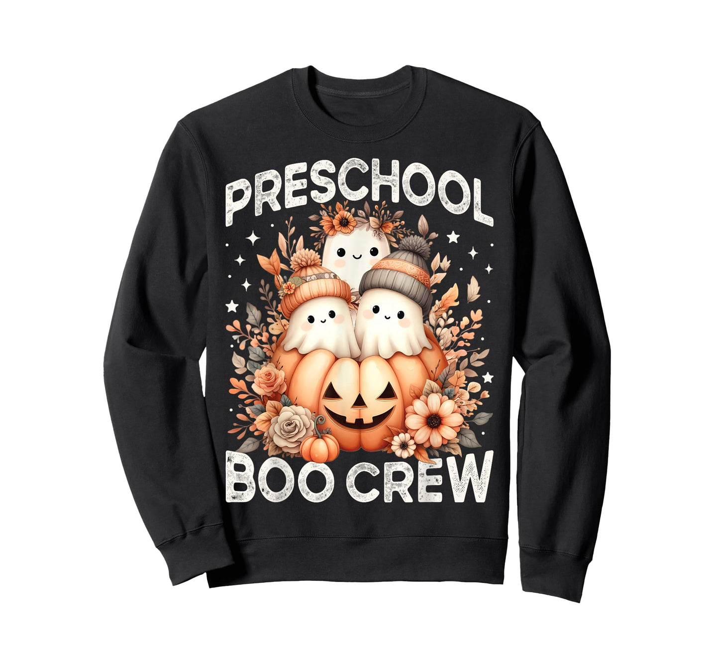 Preschool Boo Crew Teacher Kids Fall Halloween Ghost Pumpkin T-Shirt
