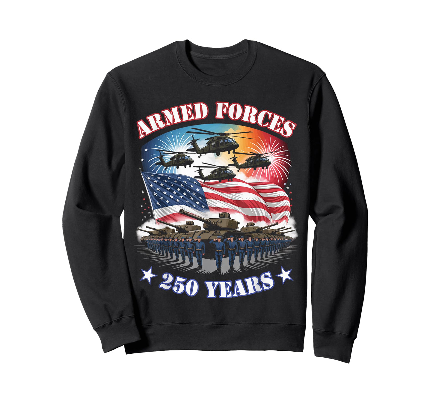 United States Military Parade Patriot Armed Forces 250 Years T-Shirt