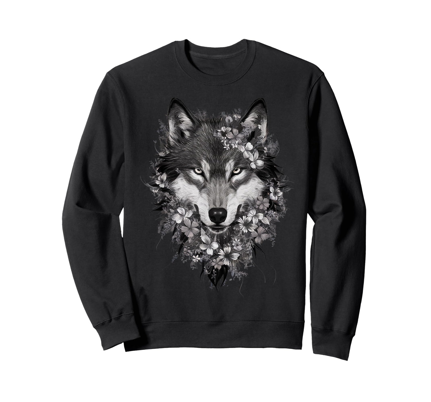 Floral Wolf Vintage Flowers Wolf Face for Wolves Lover T-Shirt