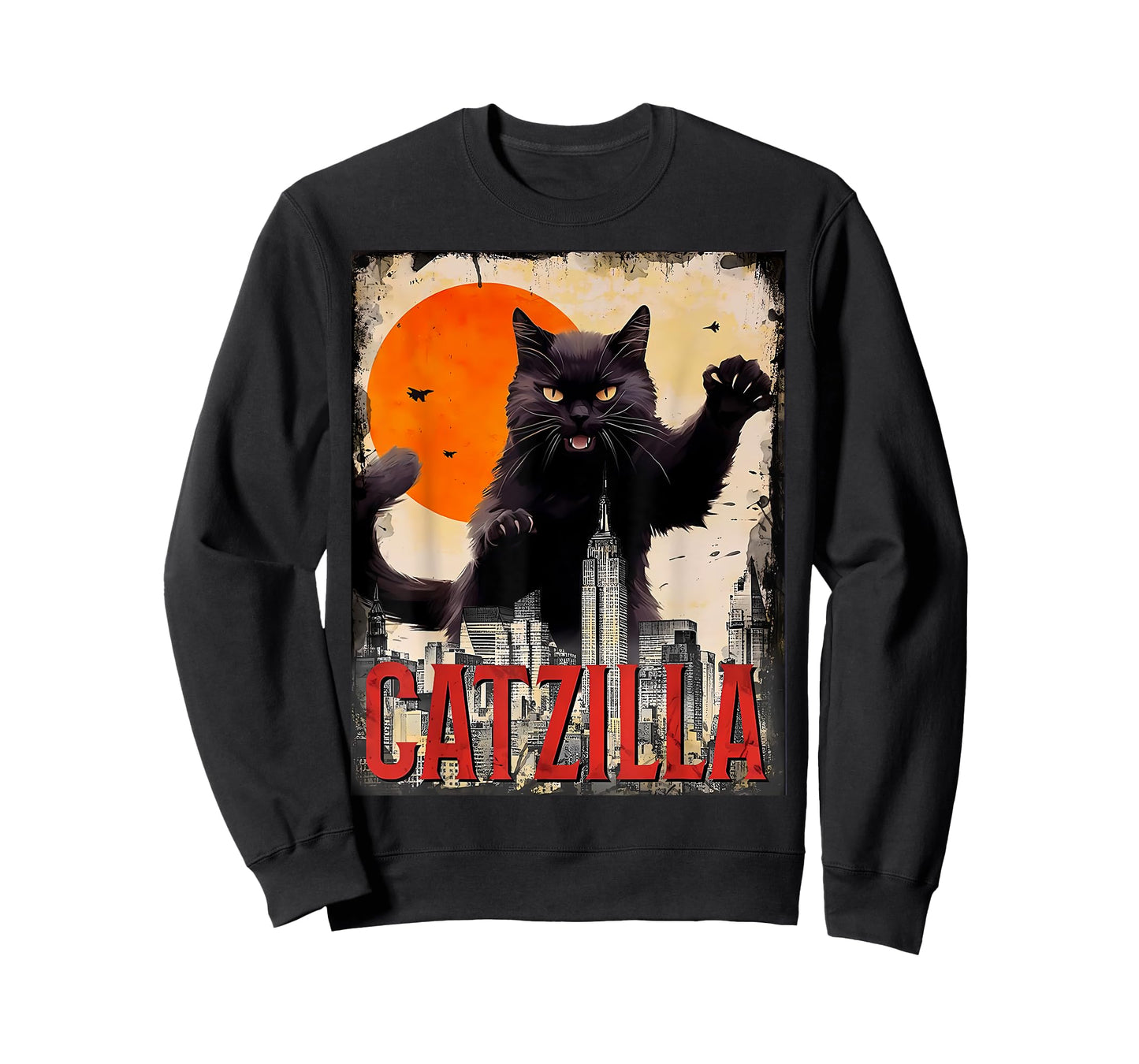 Catzilla Cat Art Funny Cat Gifts T-Shirt