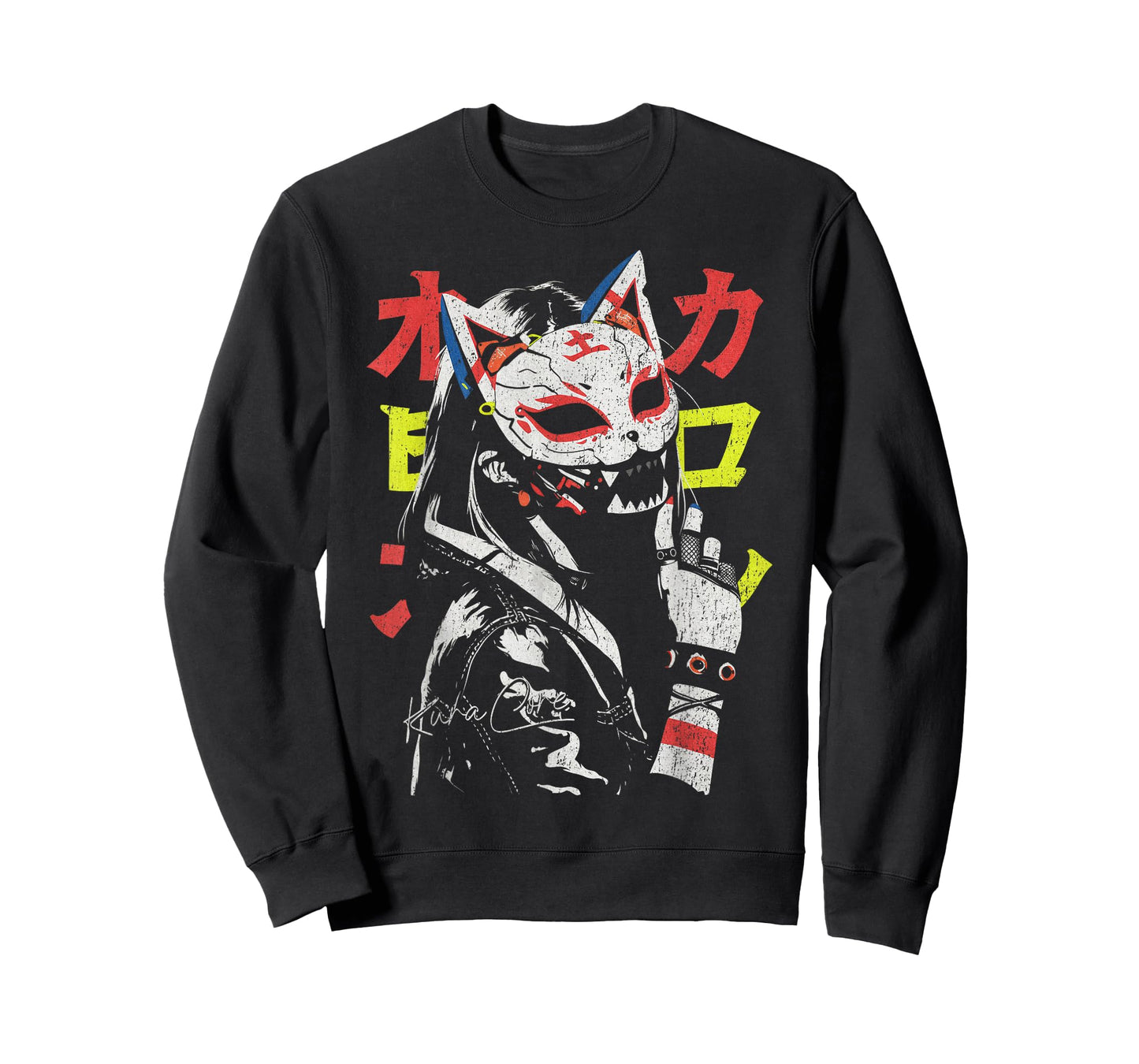 Japanese Streetwear Cyberpunk Y2K Techwear Neko Manga Anime T-Shirt