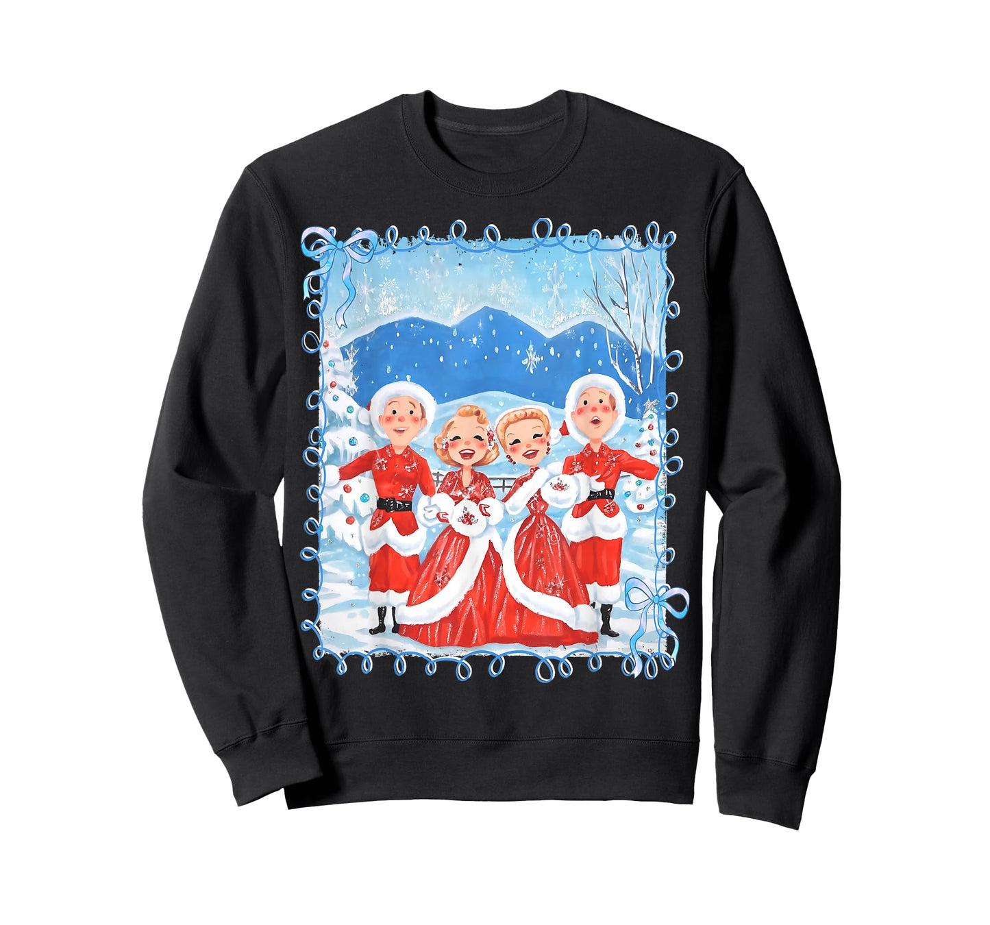 Sisters White Xmas Merry Christmas Xmas Snow Family Holiday T-Shirt
