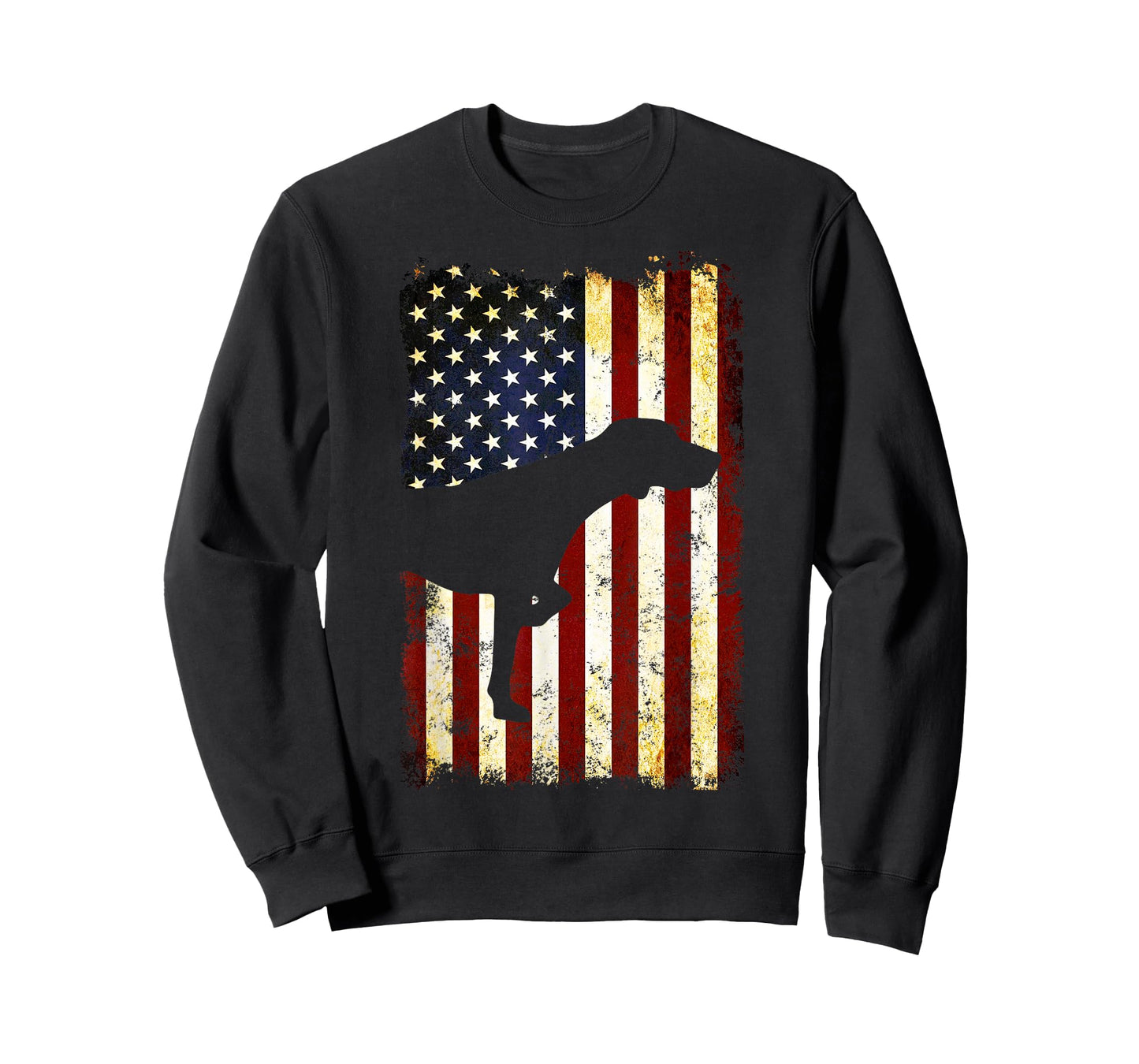 German Shorthaired Pointer Silhouette American Flag T-Shirt