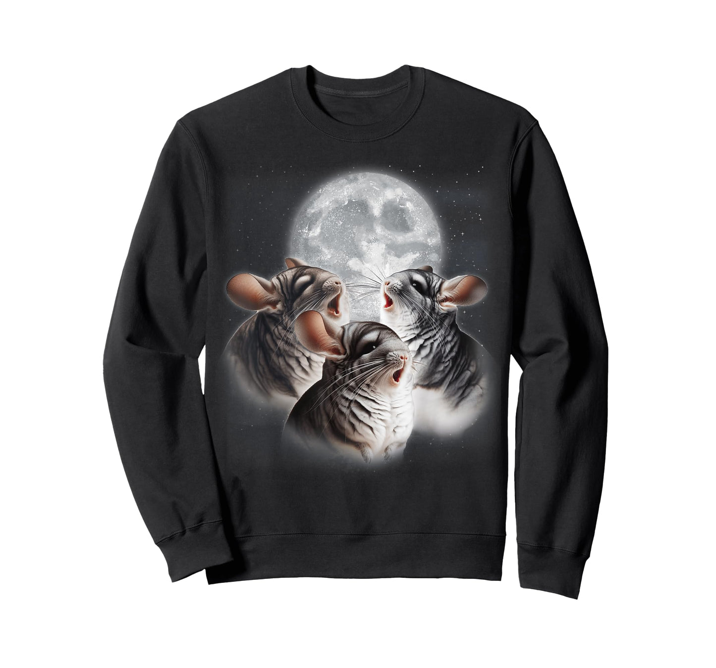 3 Chinchilla Howling At The Moon Funny Chinchilla Lover Kids T-Shirt