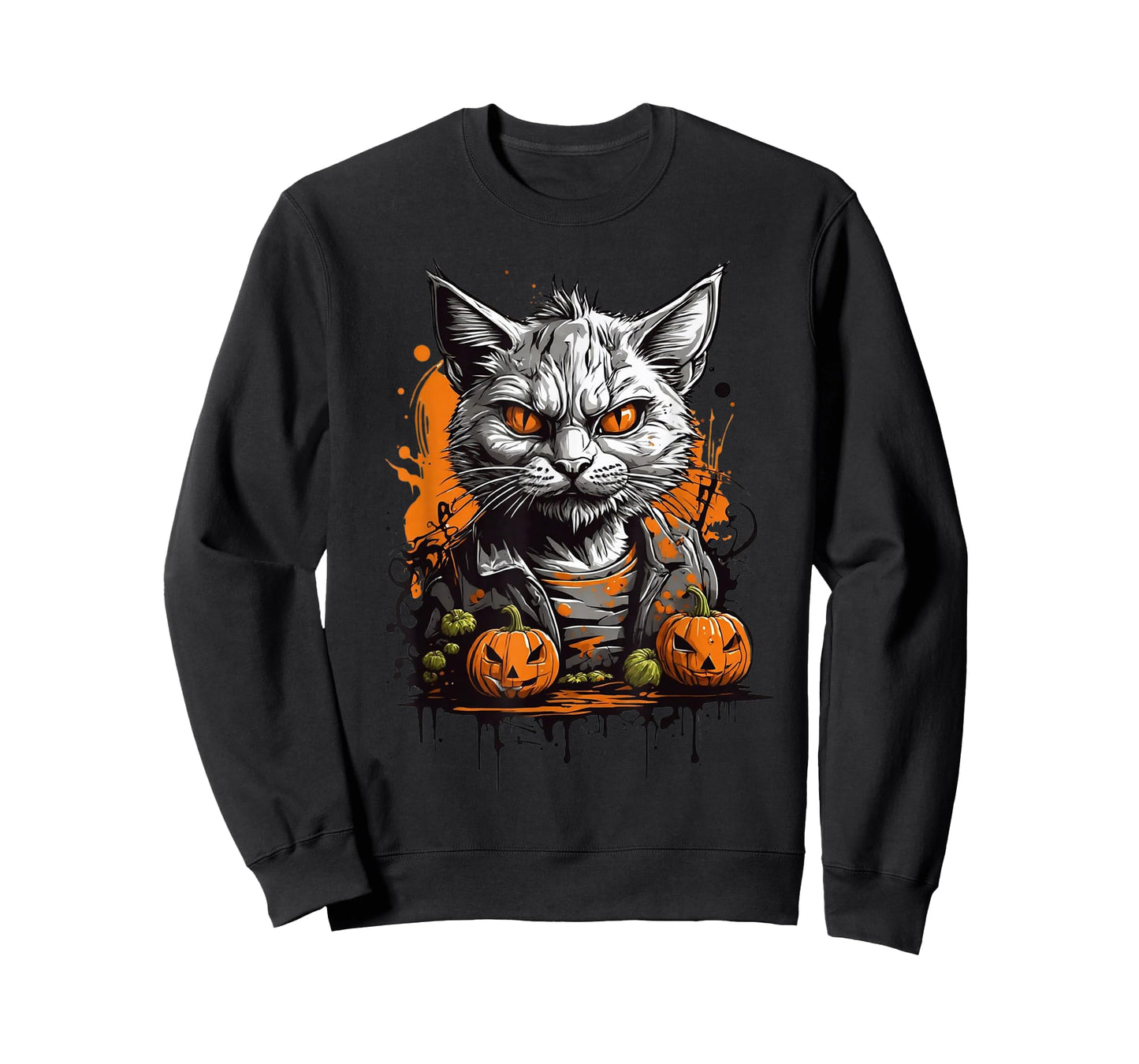 Zombie Cat And Pumpkin T-Shirt