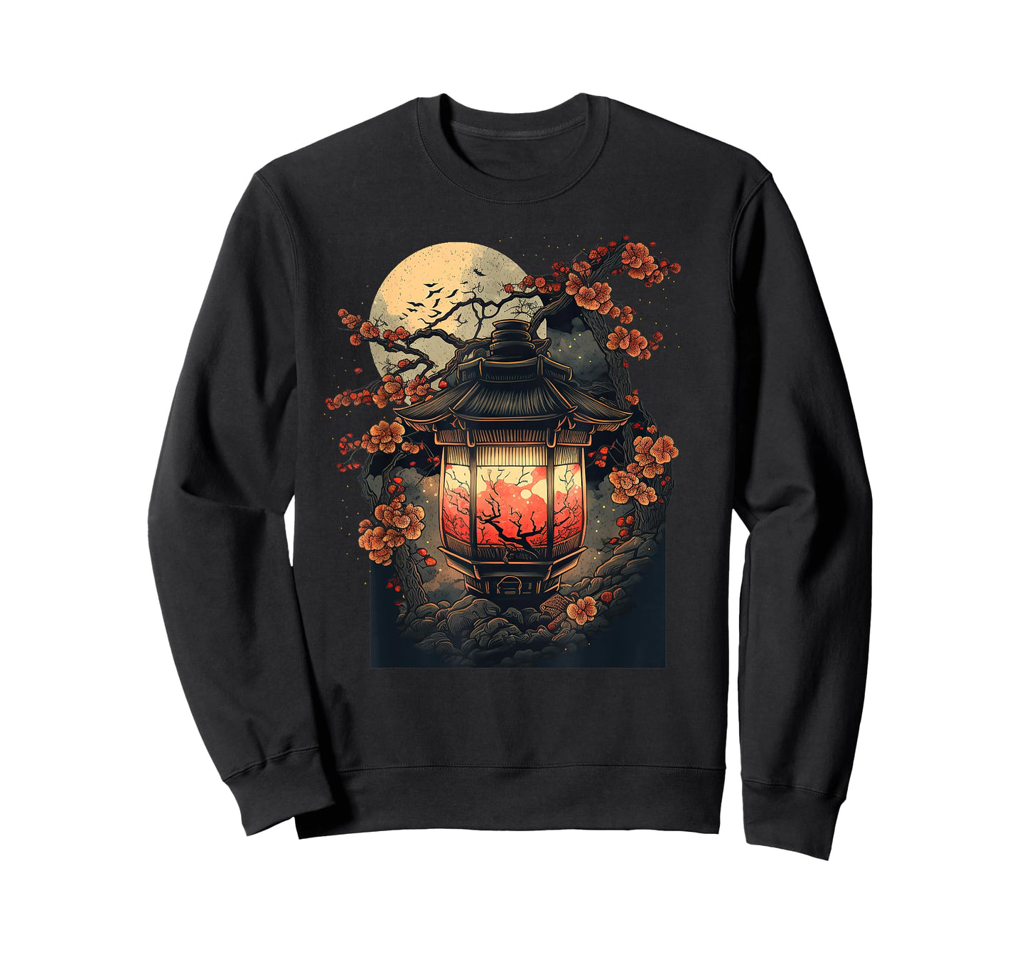 Japanese Pagoda Lantern Japan Art Sakura Blossom Zen Art T-Shirt