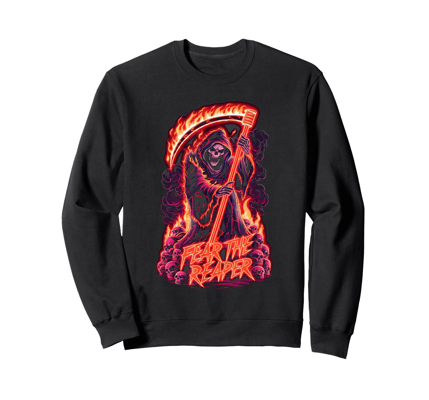 Fear The Reaper - Flaming Grim Reaper Goth T-Shirt