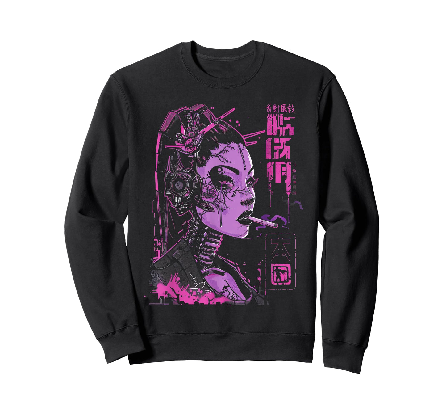 Anime Japanese Goth Cyberpunk Punk Futuristic Art T-Shirt
