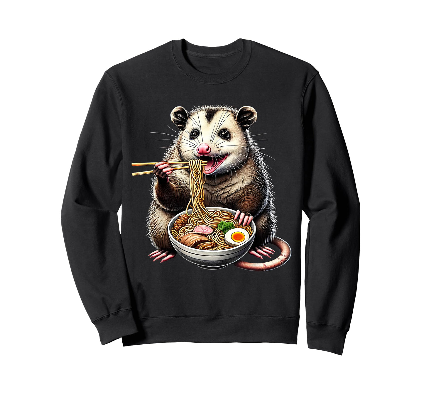 Possum Eating Ramen Noodle Anime Japanese Food Opossum Lover T-Shirt