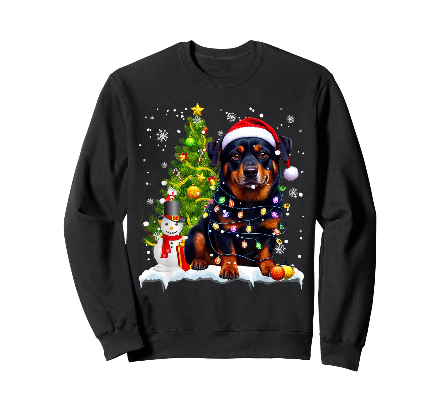 Christmas Dog Rottweiler Santa Xmas Wiener Women Men Kids T-Shirt