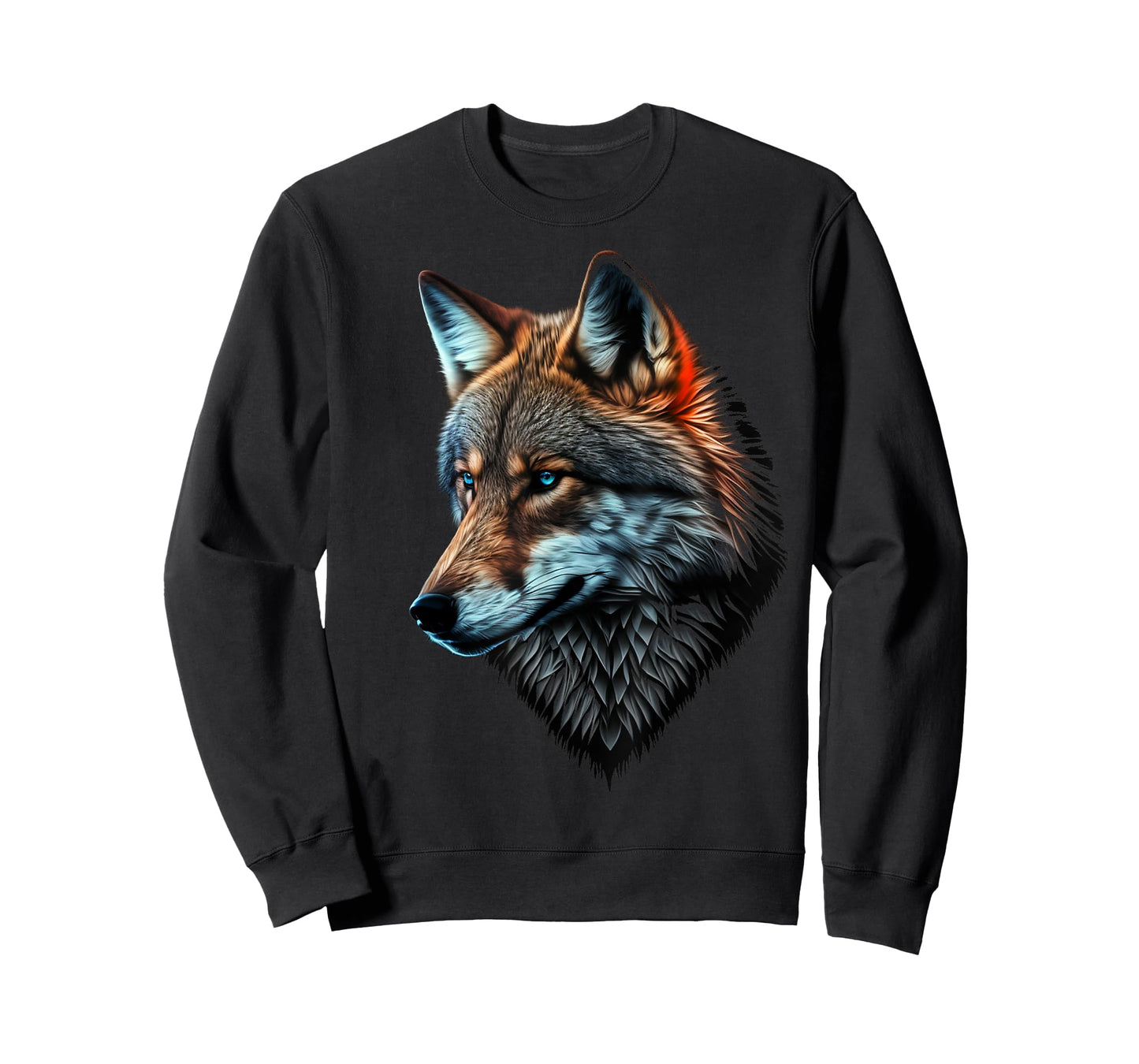 Wolf Portrait Blue Eyes Animal Print Art Wolf T-Shirt