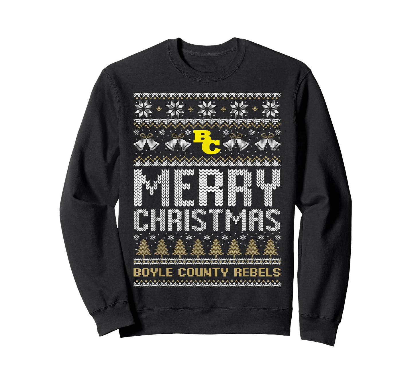 Boyle County Rebels Logo Merry Christmas Ugly Sweater HS T-Shirt