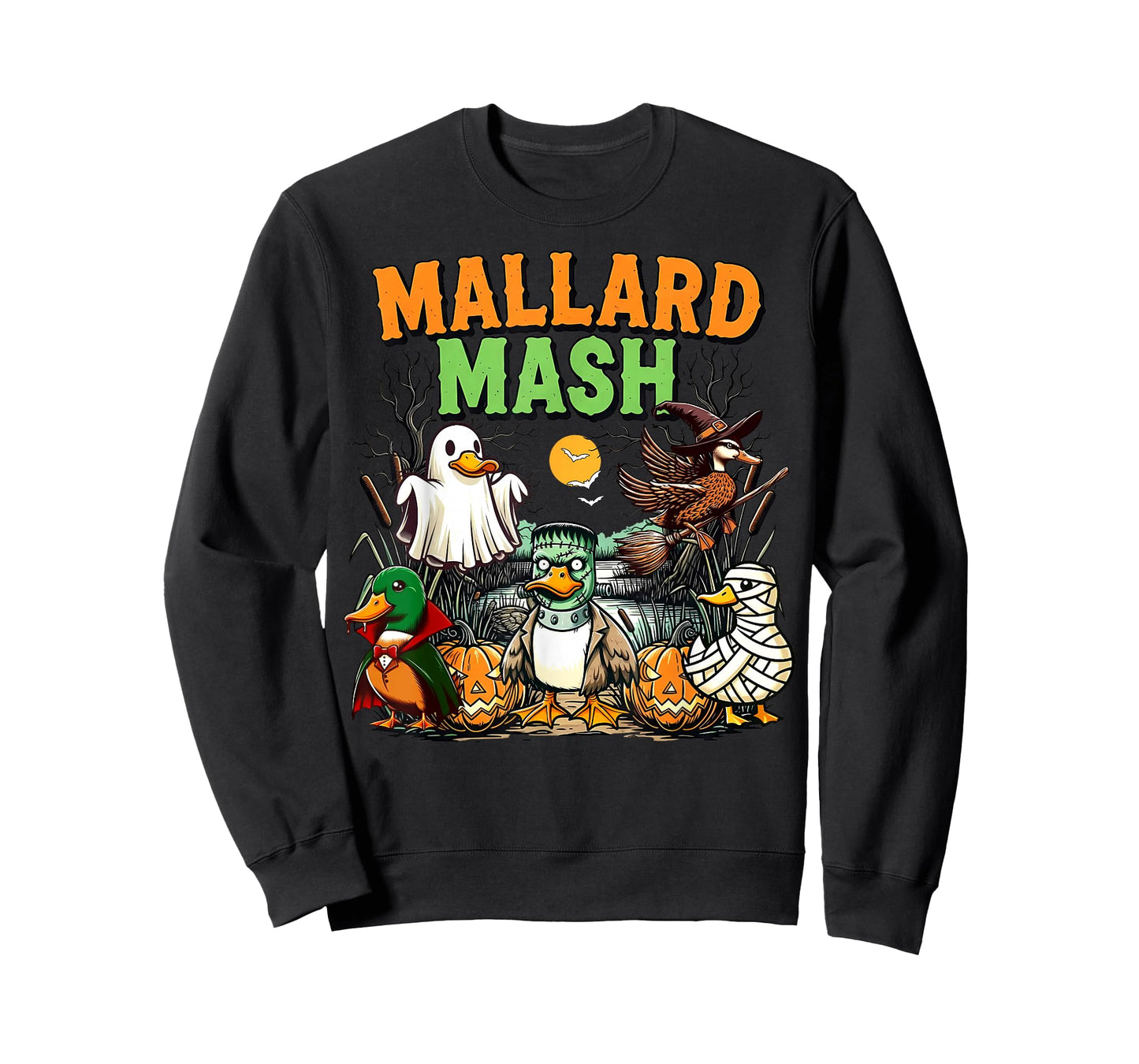 Mallard Mash Funny Scary Duck Spooky Ghost Hunting Halloween T-Shirt
