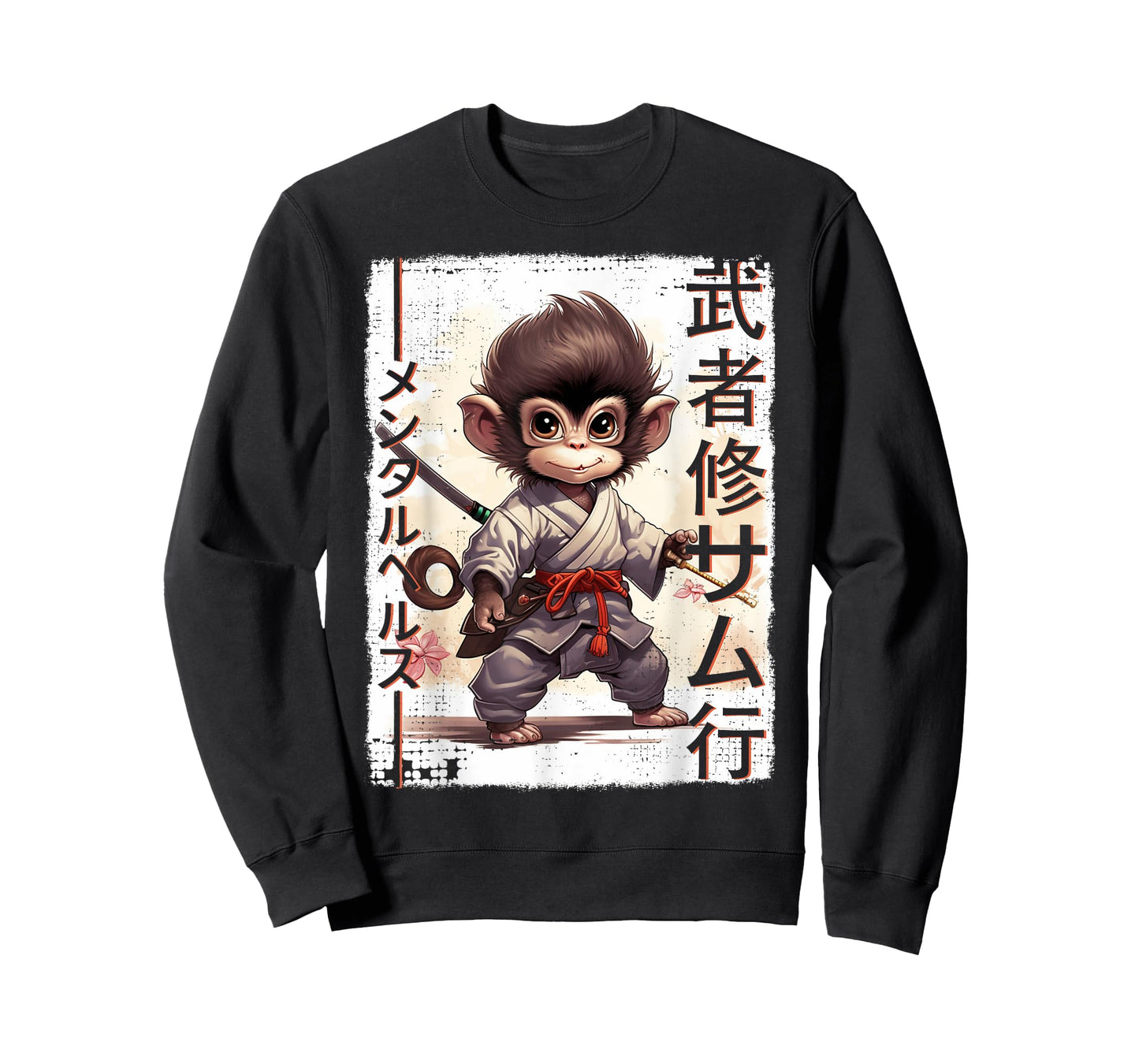 Samurai Monkey Warrior Japanese Ninja Monkey Kawaii T-Shirt