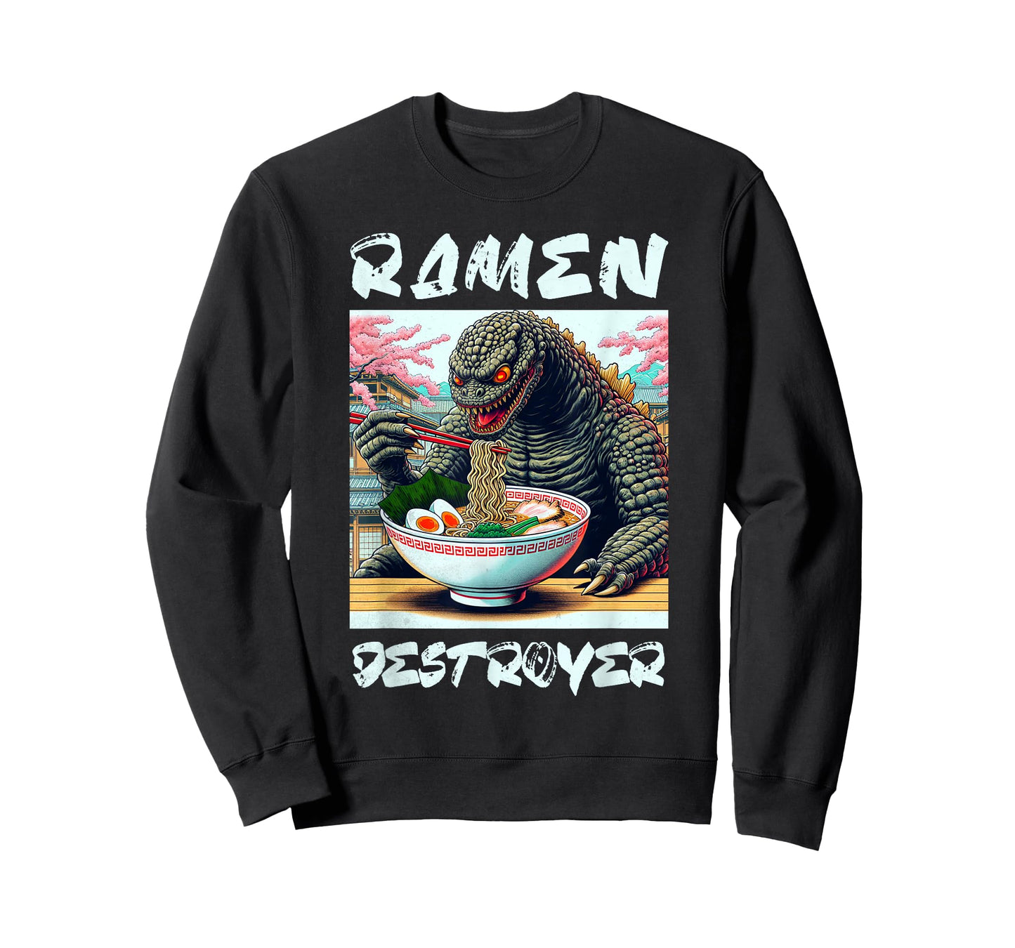 Ramen Destroyer Funny Japanese Food Ramen Lover Monster T-Shirt
