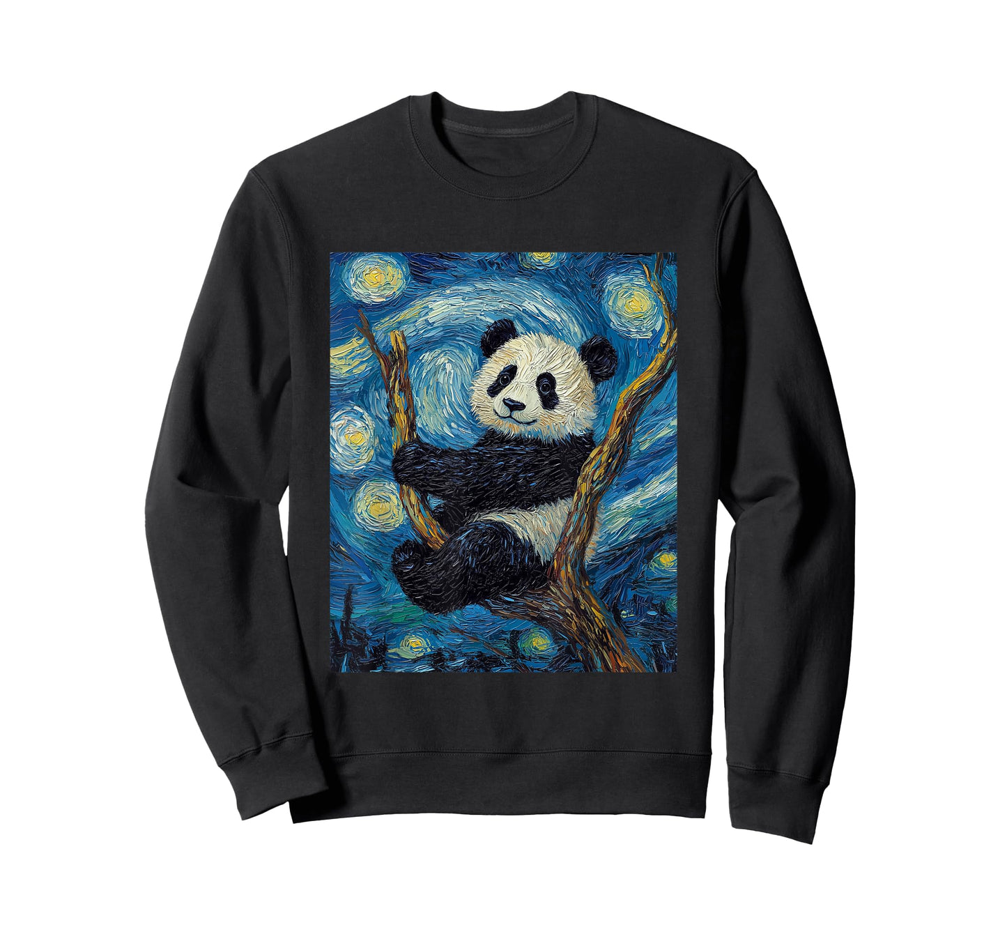 Cute Panda Bear - Van Gogh Style - Starry Night Graphic T-Shirt