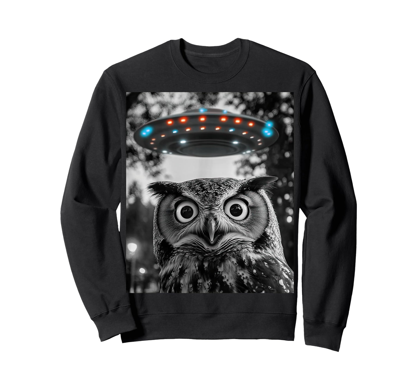 Owl Selfie With Alien UFO Men Women Boys Girls Kids T-Shirt