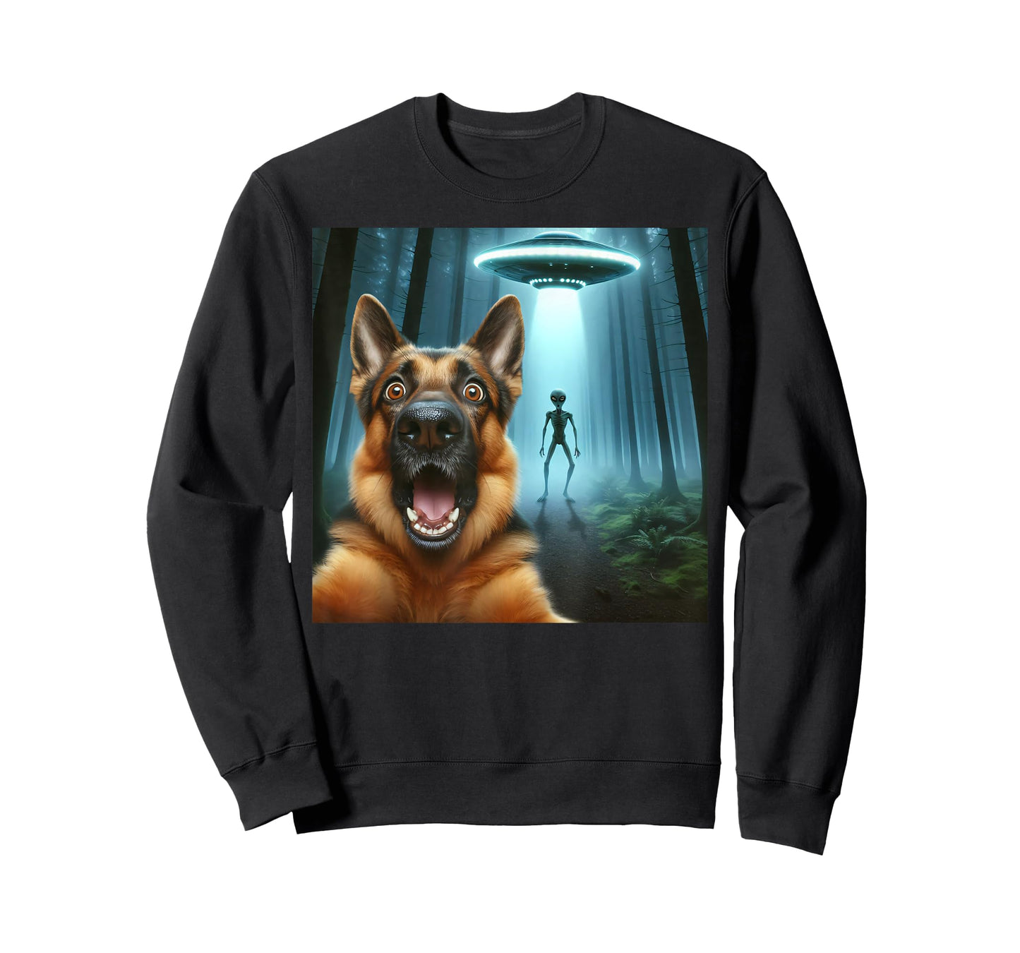 German shepherd Selfie alien UFO funny German shepherd mom T-Shirt