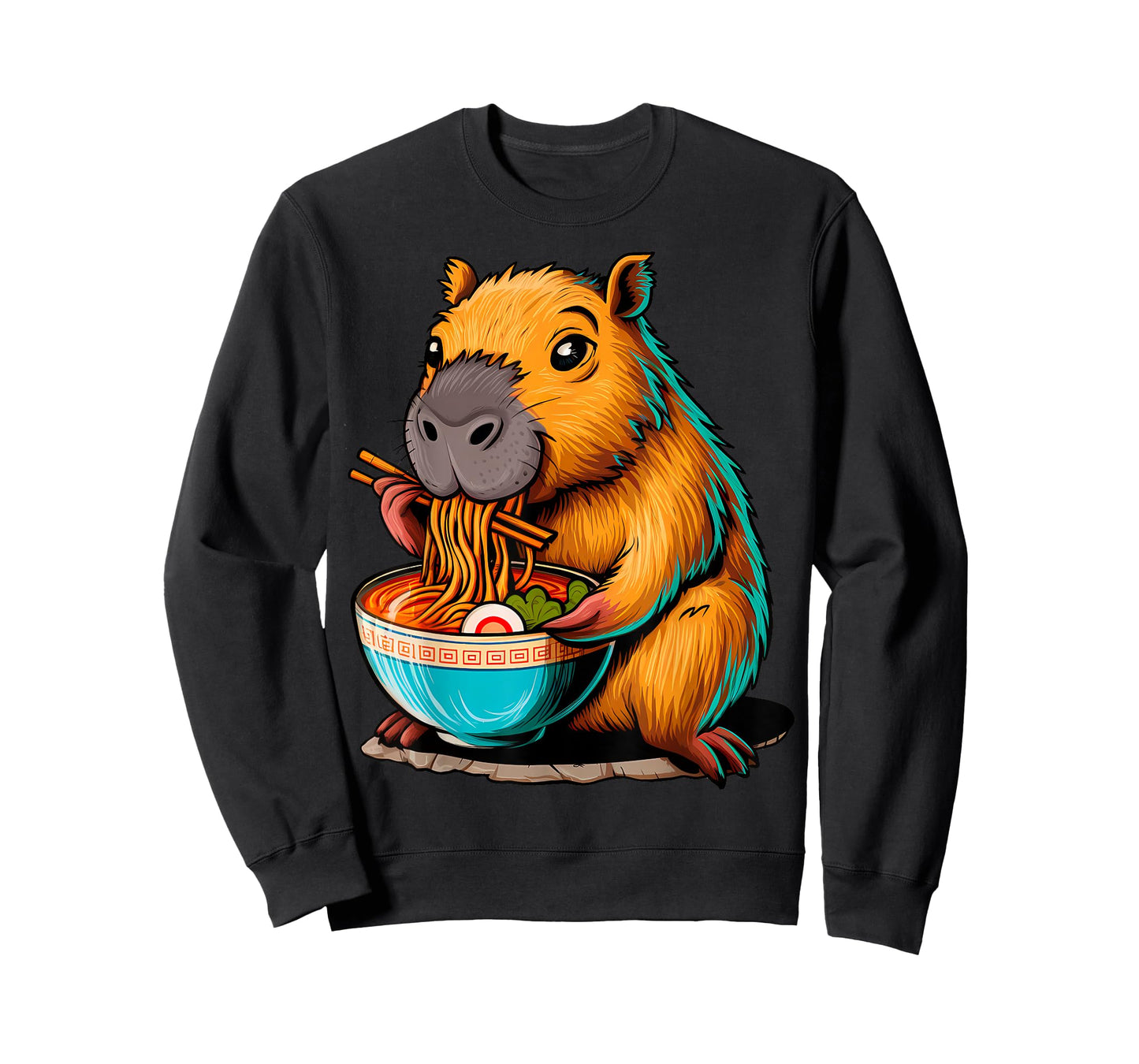 Capybara Shirts Ramen Cute Kawaii Capybara Eating Japanese Ramen Noodles Anime Unisex-Adults & Kids T-Shirt