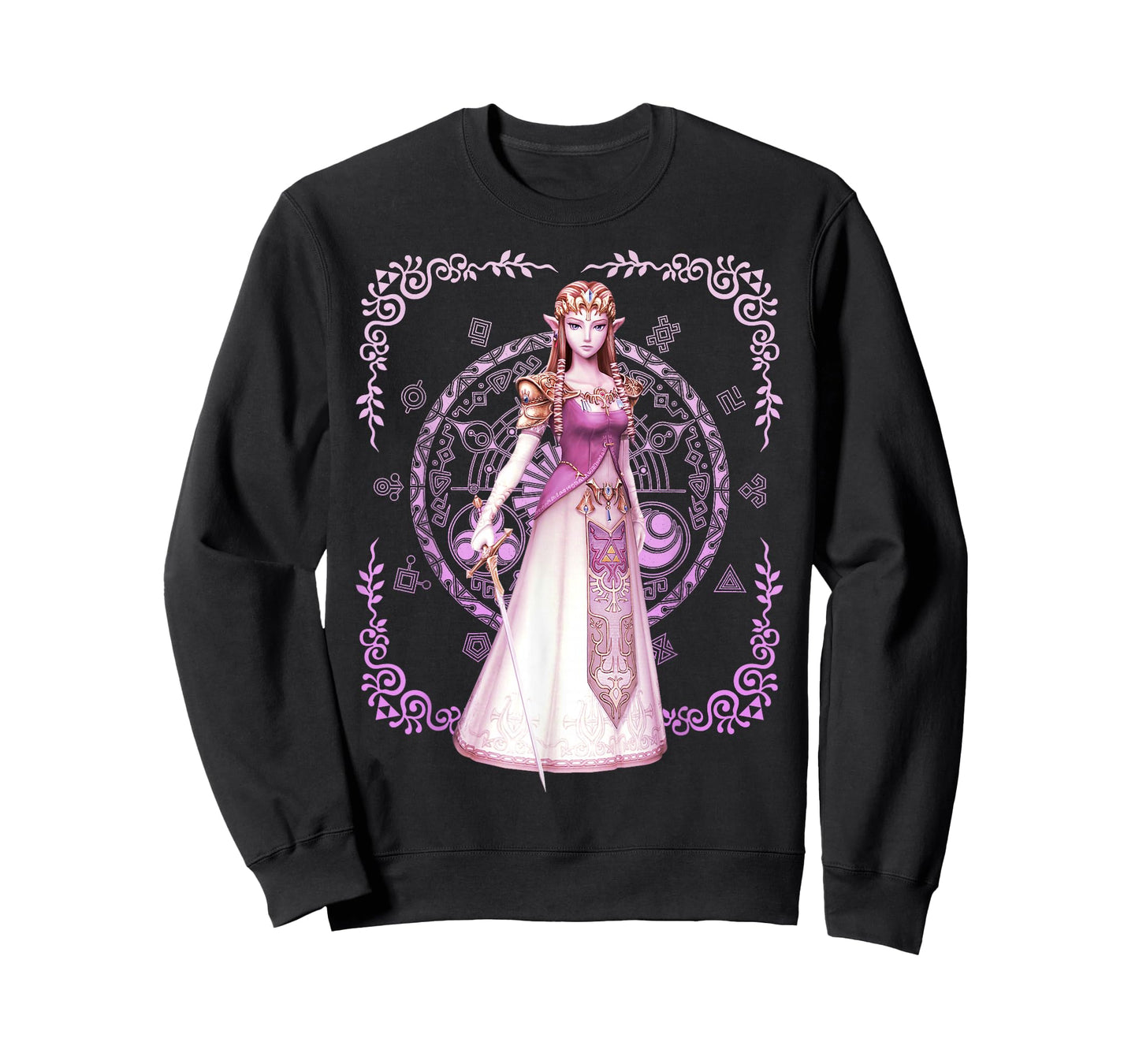 Nintendo Zelda Pink Ornate Border Portrait Graphic T-Shirt T-Shirt