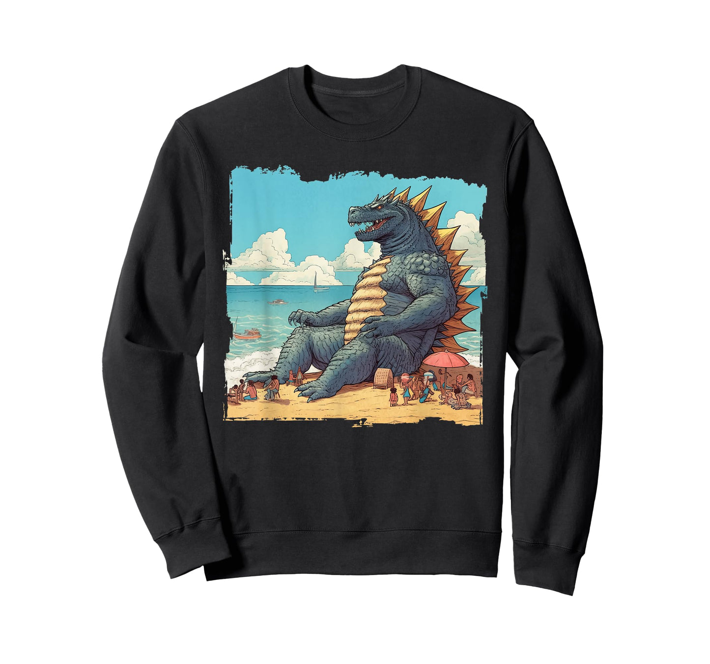 Kaiju on the Beach Suntanning Vacation Ocean Holiday Party T-Shirt
